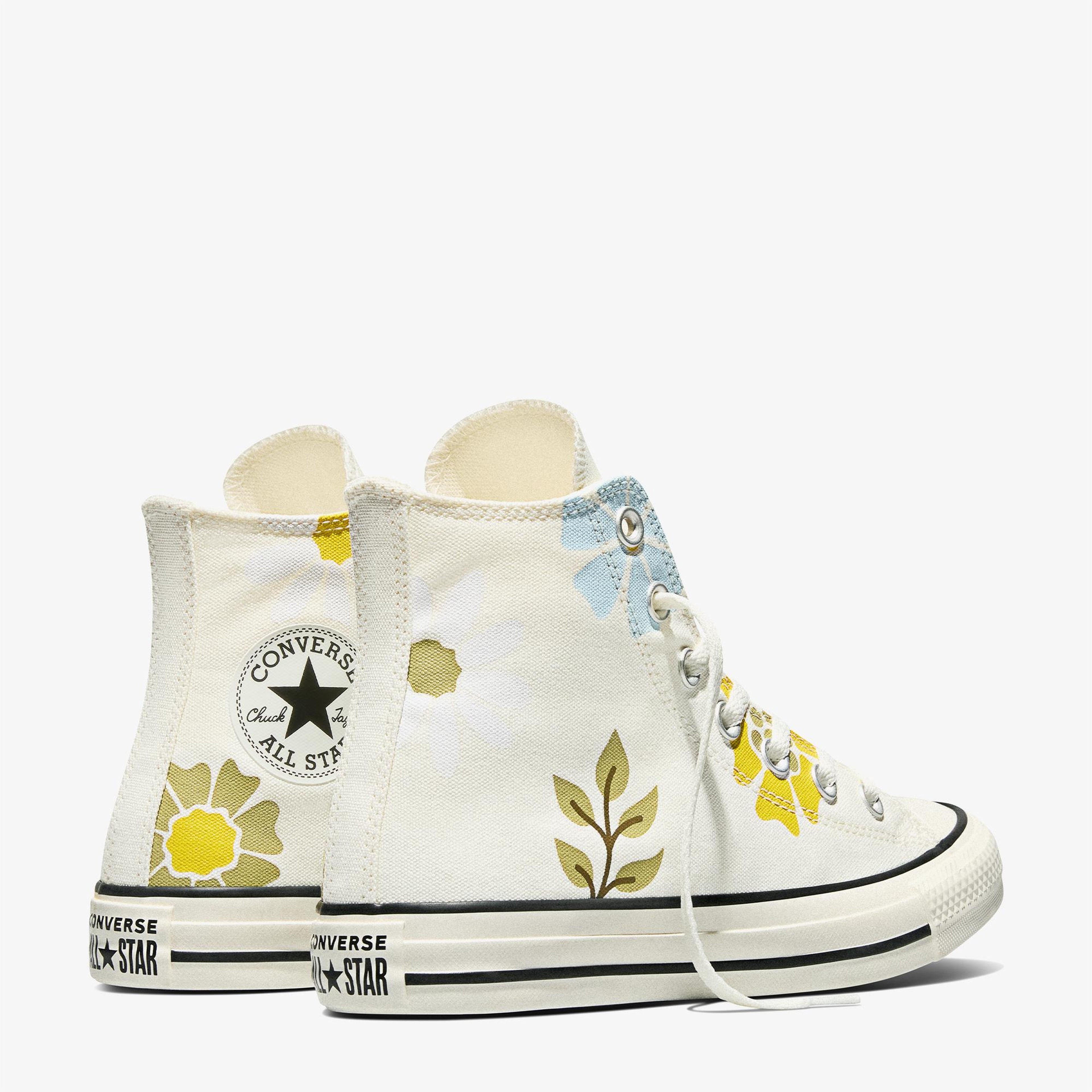 Converse Chuck Taylor All Star Unisex Çiçek Desenli Krem Sneaker