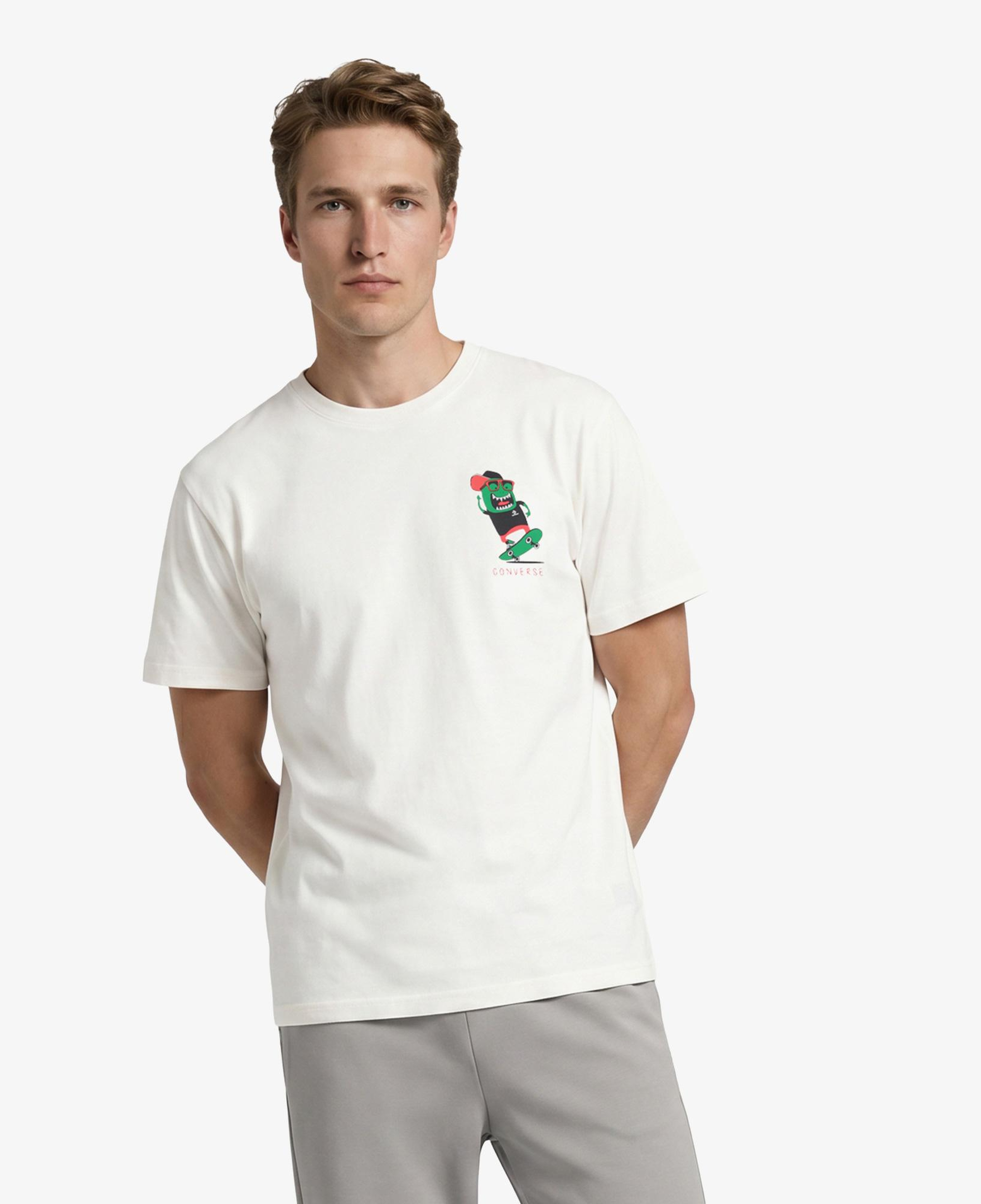 Converse Erkek Krem Grafik Baskılı T-Shirt