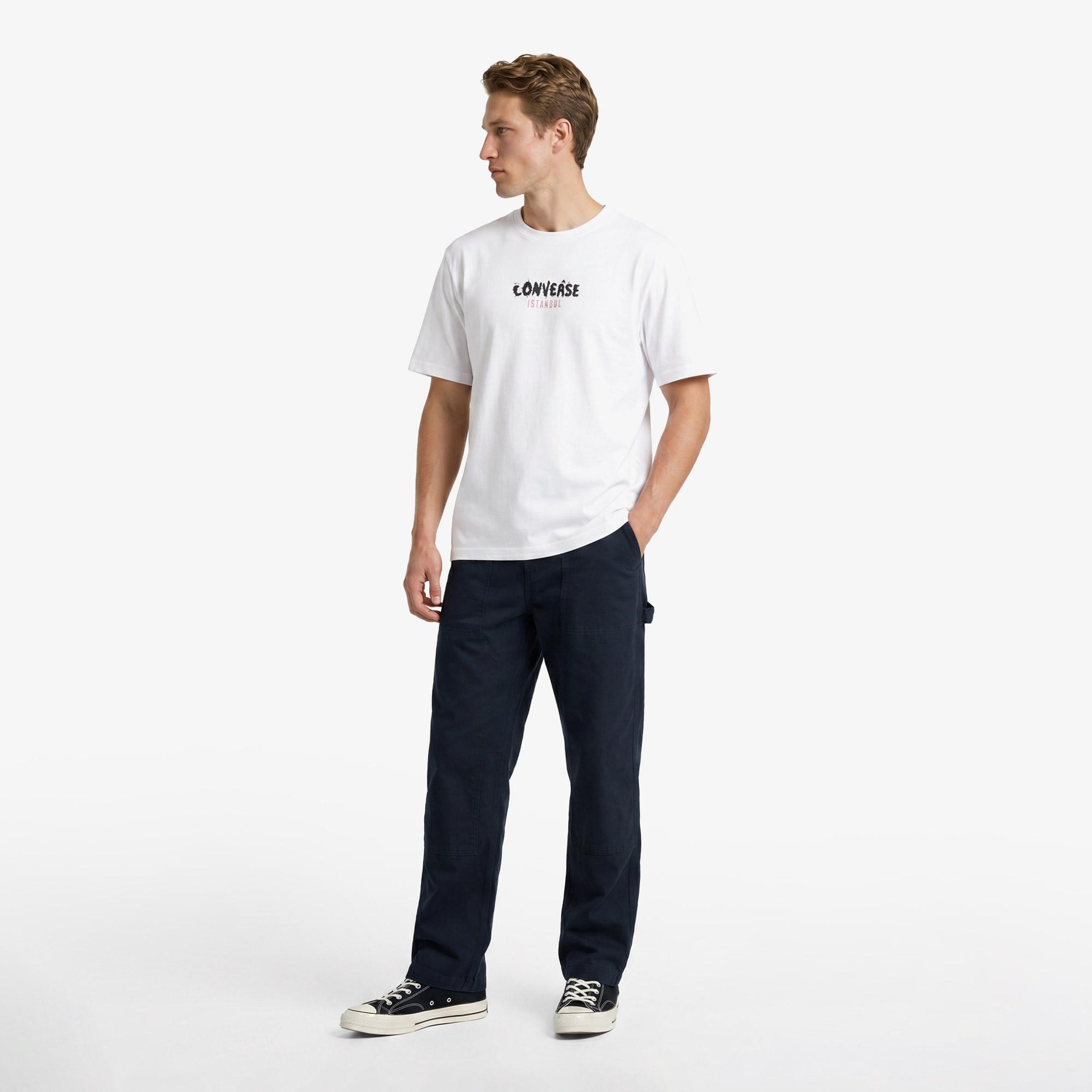 Converse Erkek Beyaz Grafik Baskılı T-Shirt
