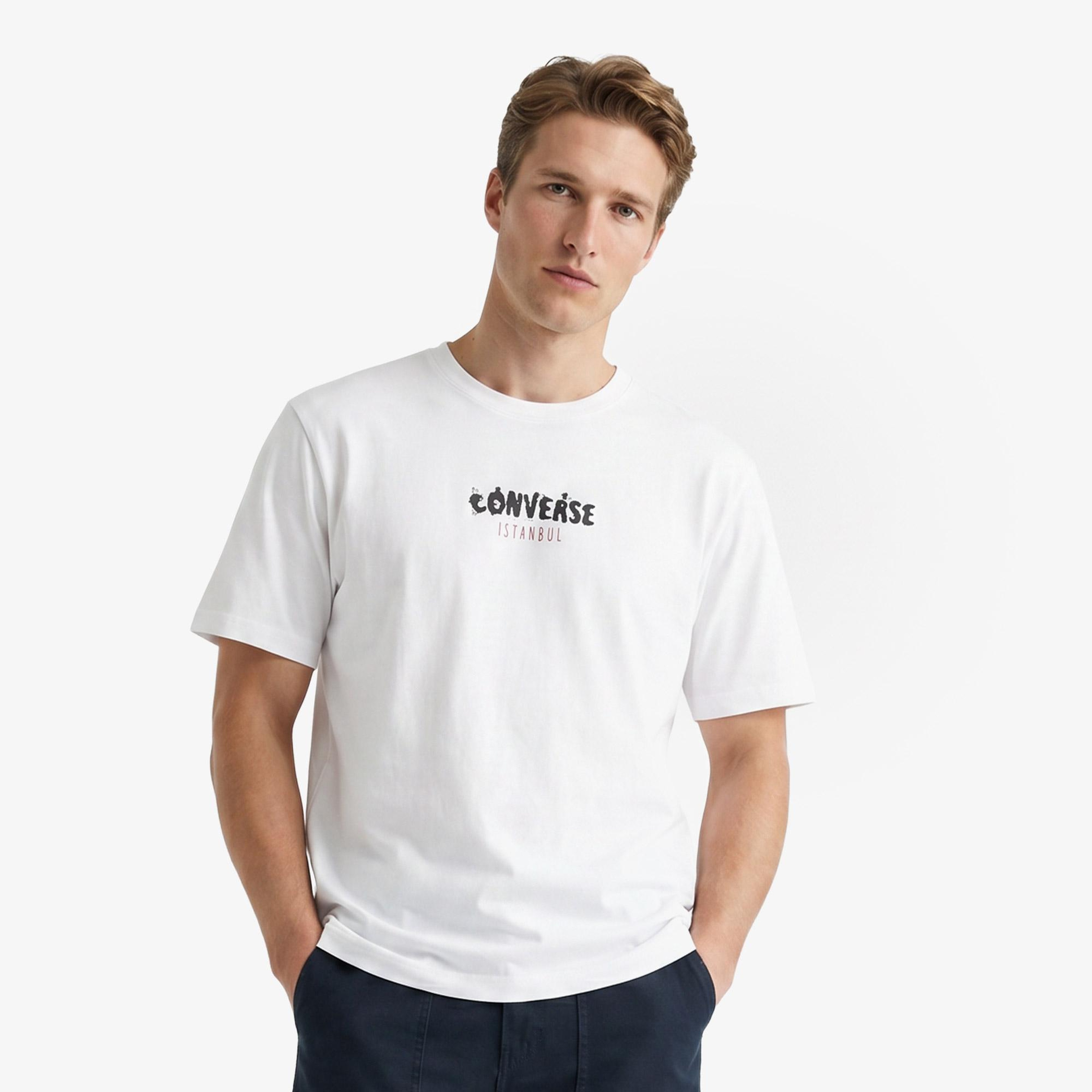 Converse Erkek Beyaz Grafik Baskılı T-Shirt