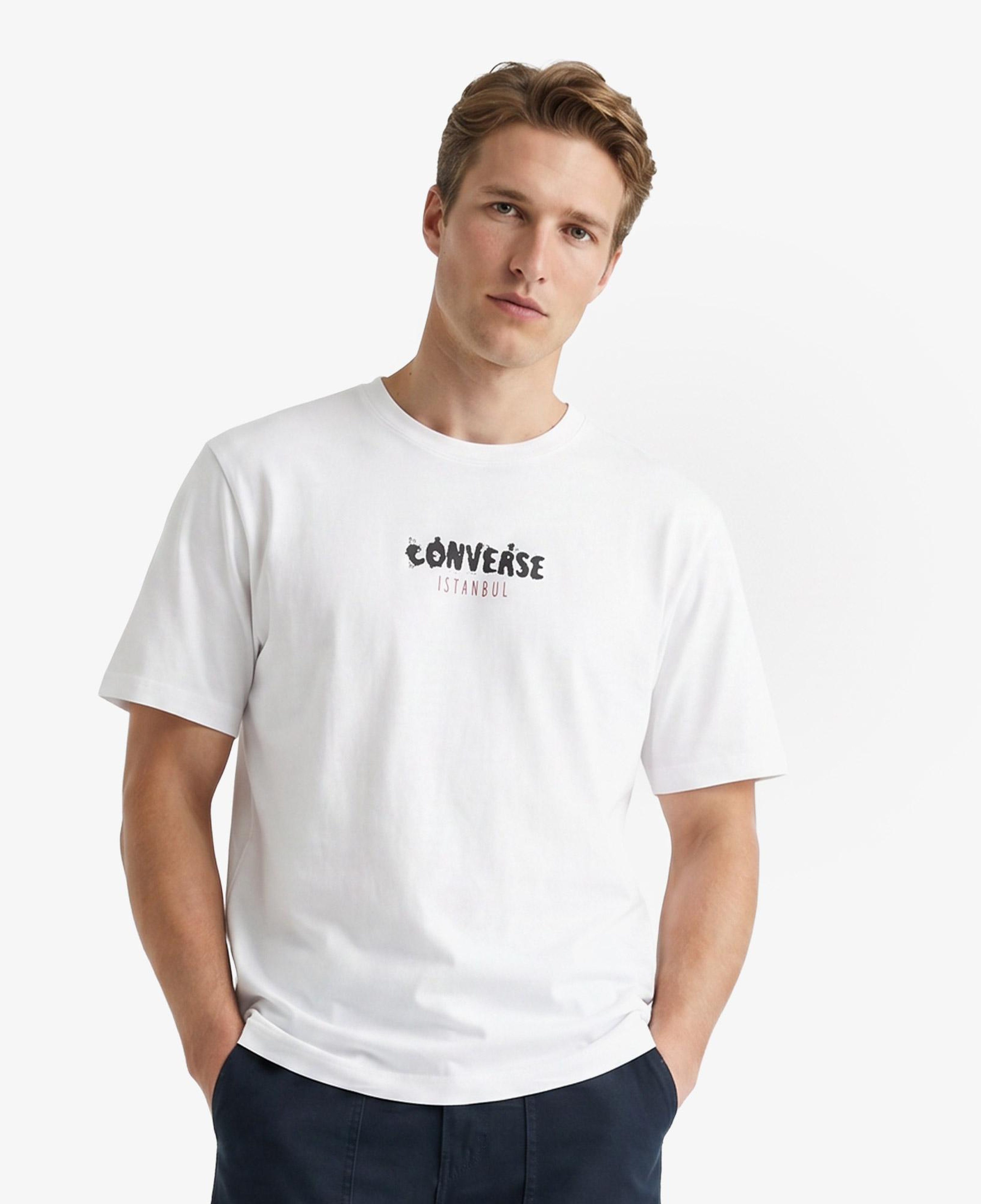 Converse Erkek Beyaz Grafik Baskılı T-Shirt