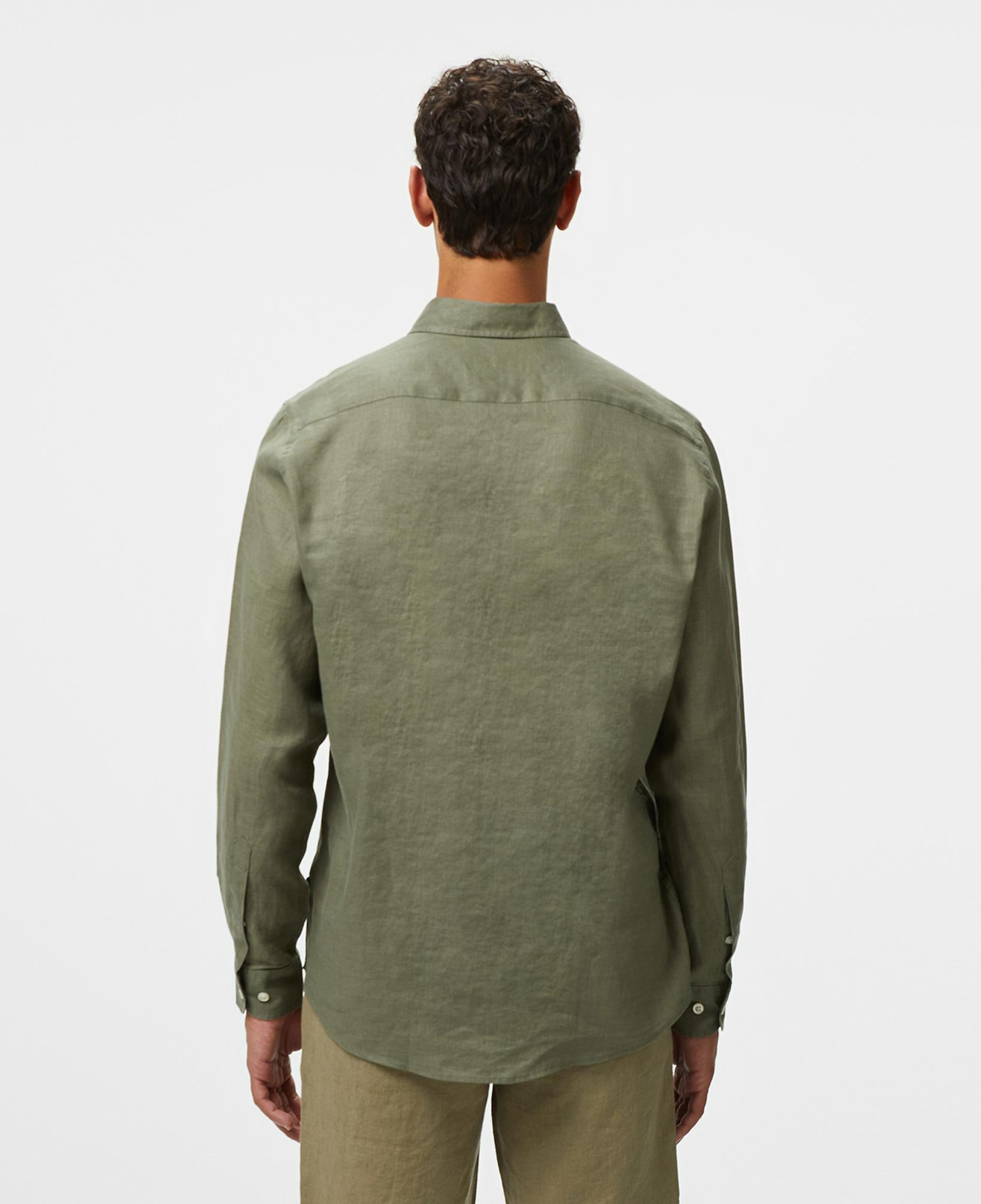 Nautica Erkek Yeşil Classic Fit Keten Gömlek