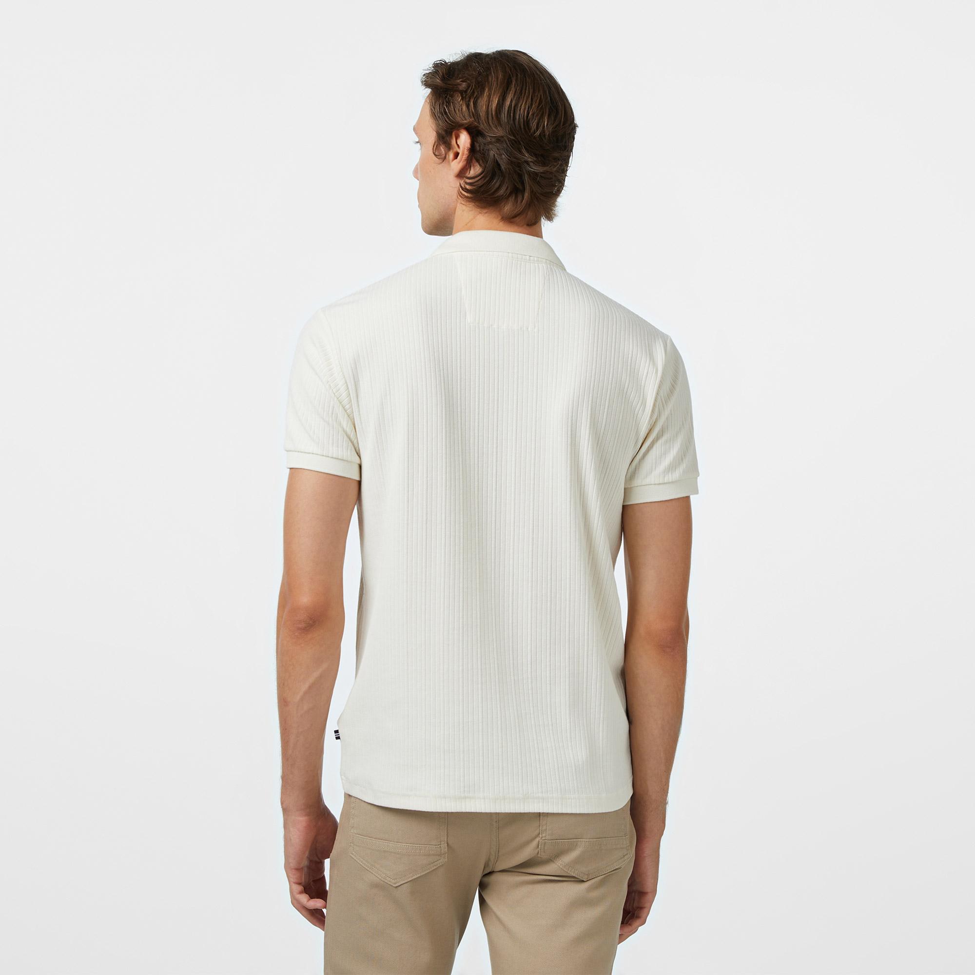 Nautica Erkek Krem Rengi Regular Fit Polo Yaka T-Shirt