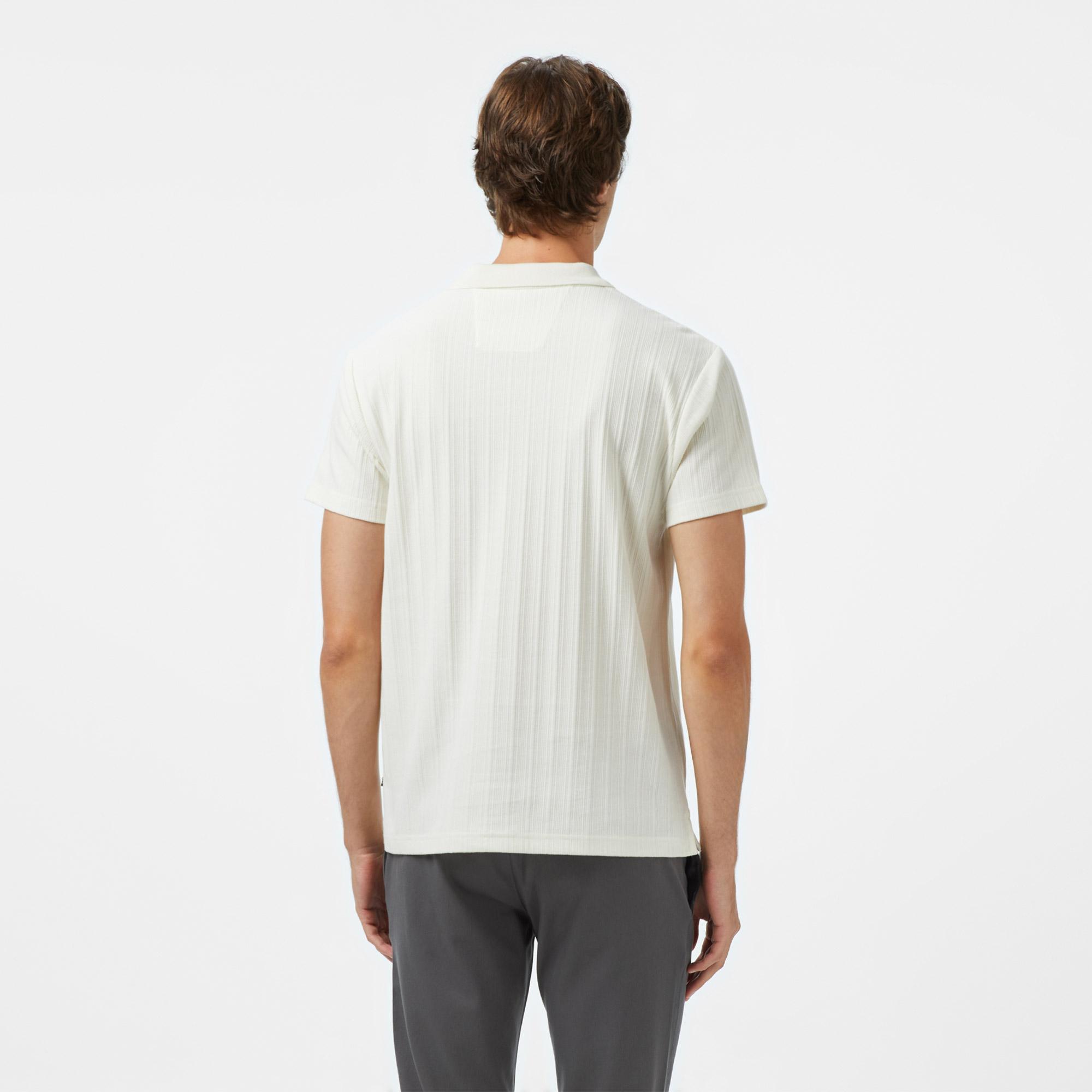 Nautica Erkek Krem Rengi Classic Fit Polo Yaka T-Shirt