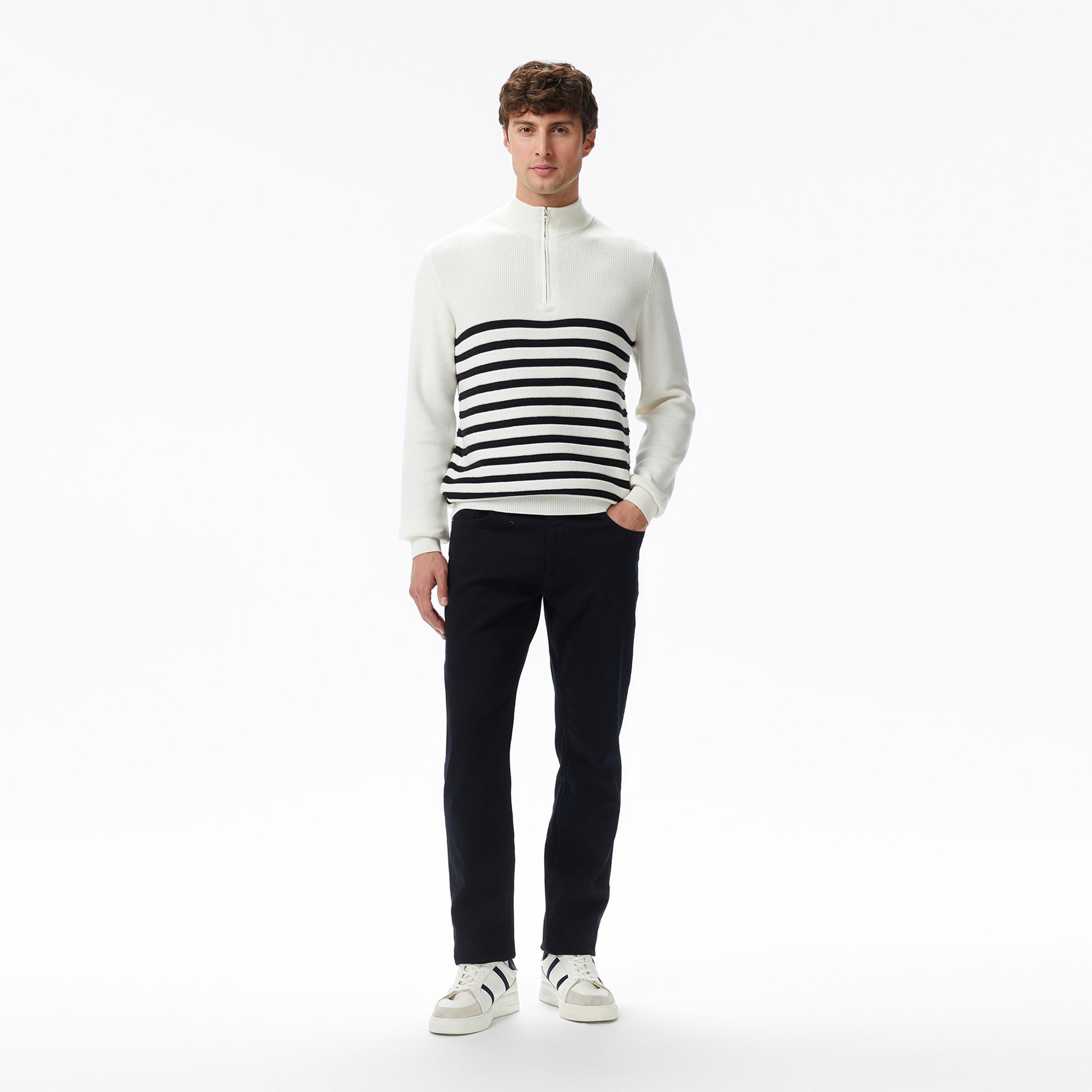 Nautica Erkek Krem Rengi Classic Fit Kazak