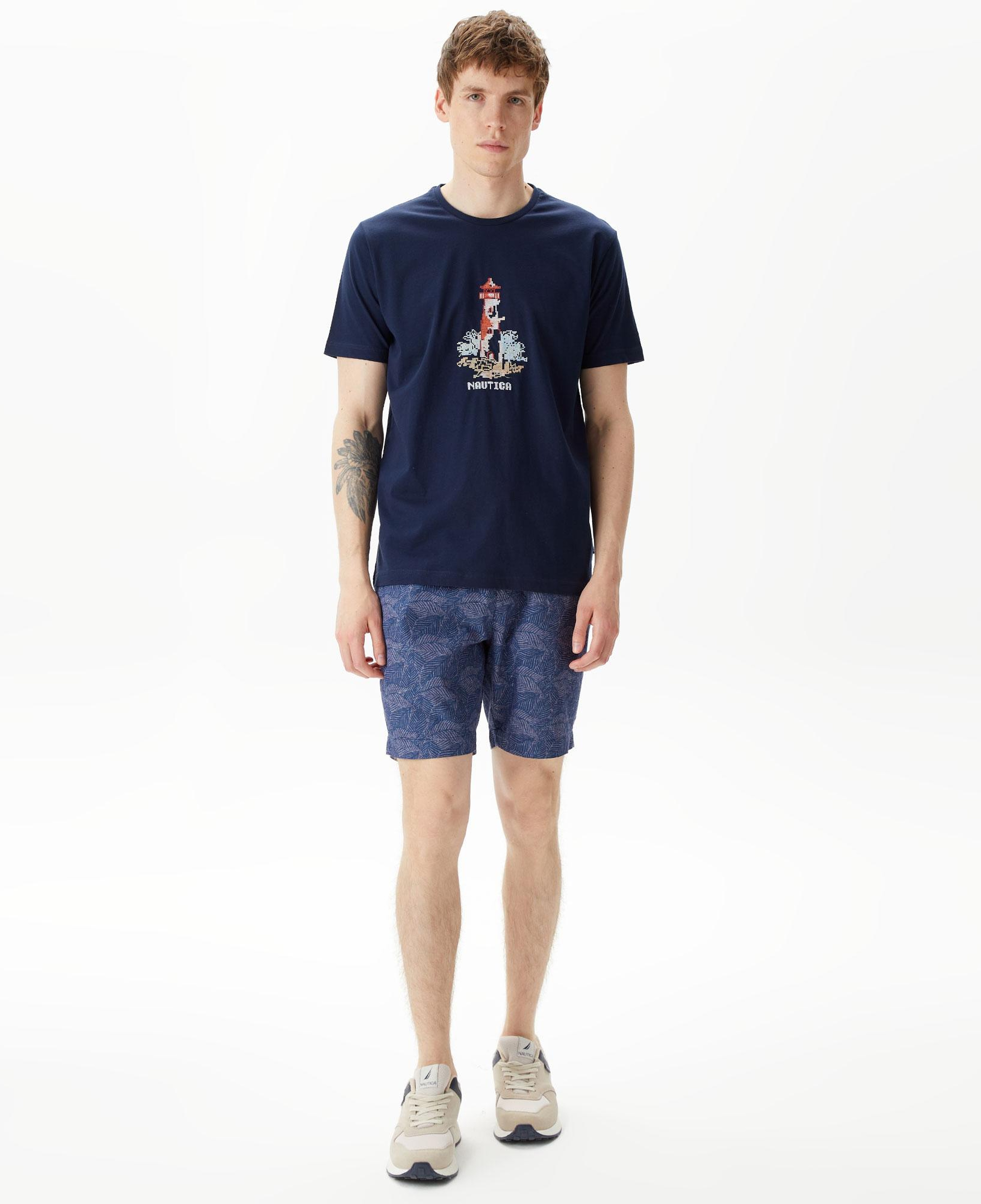 Nautica Erkek Lacivert Keten Bermuda