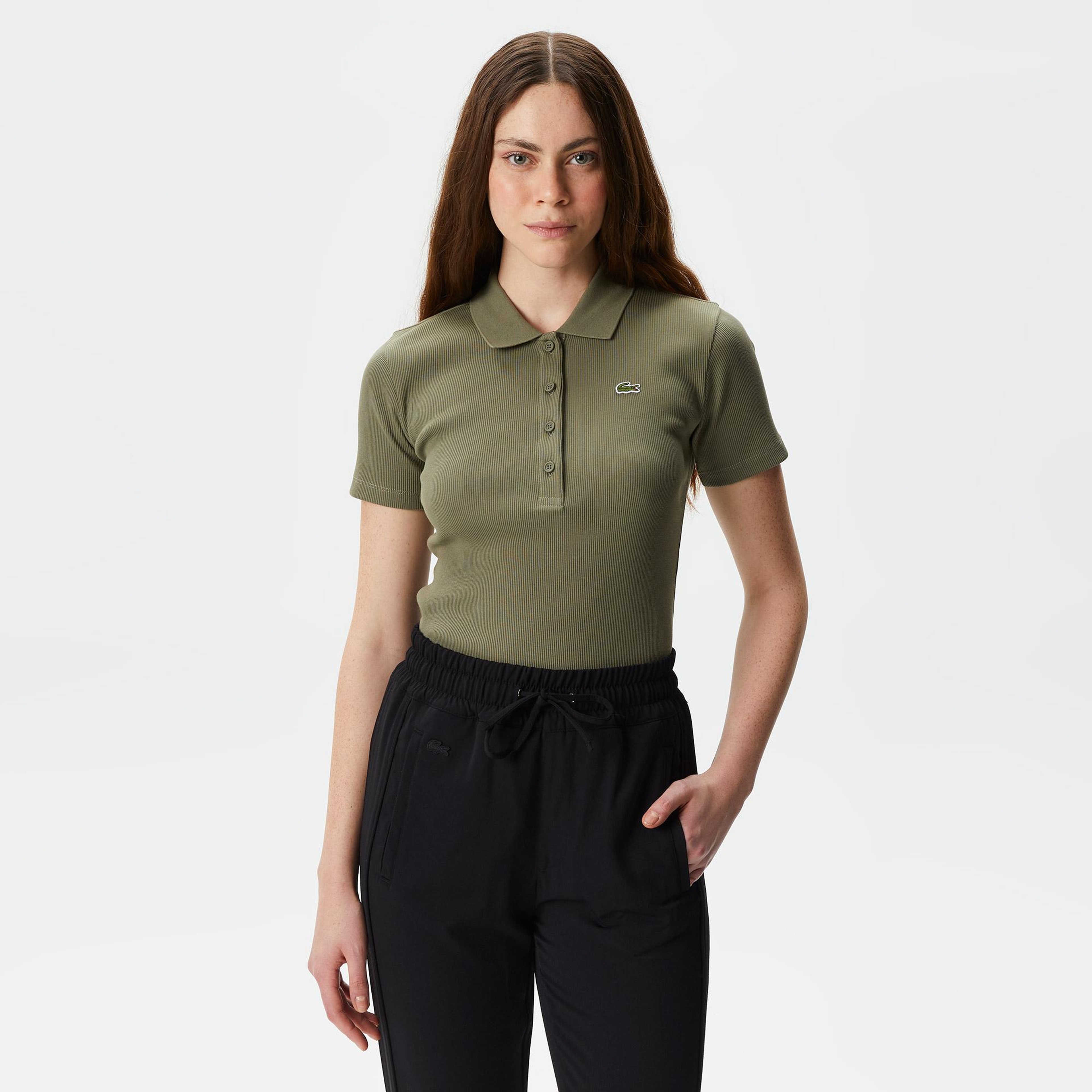 Lacoste L.12.D Kadın Slim Fit Yeşil Polo