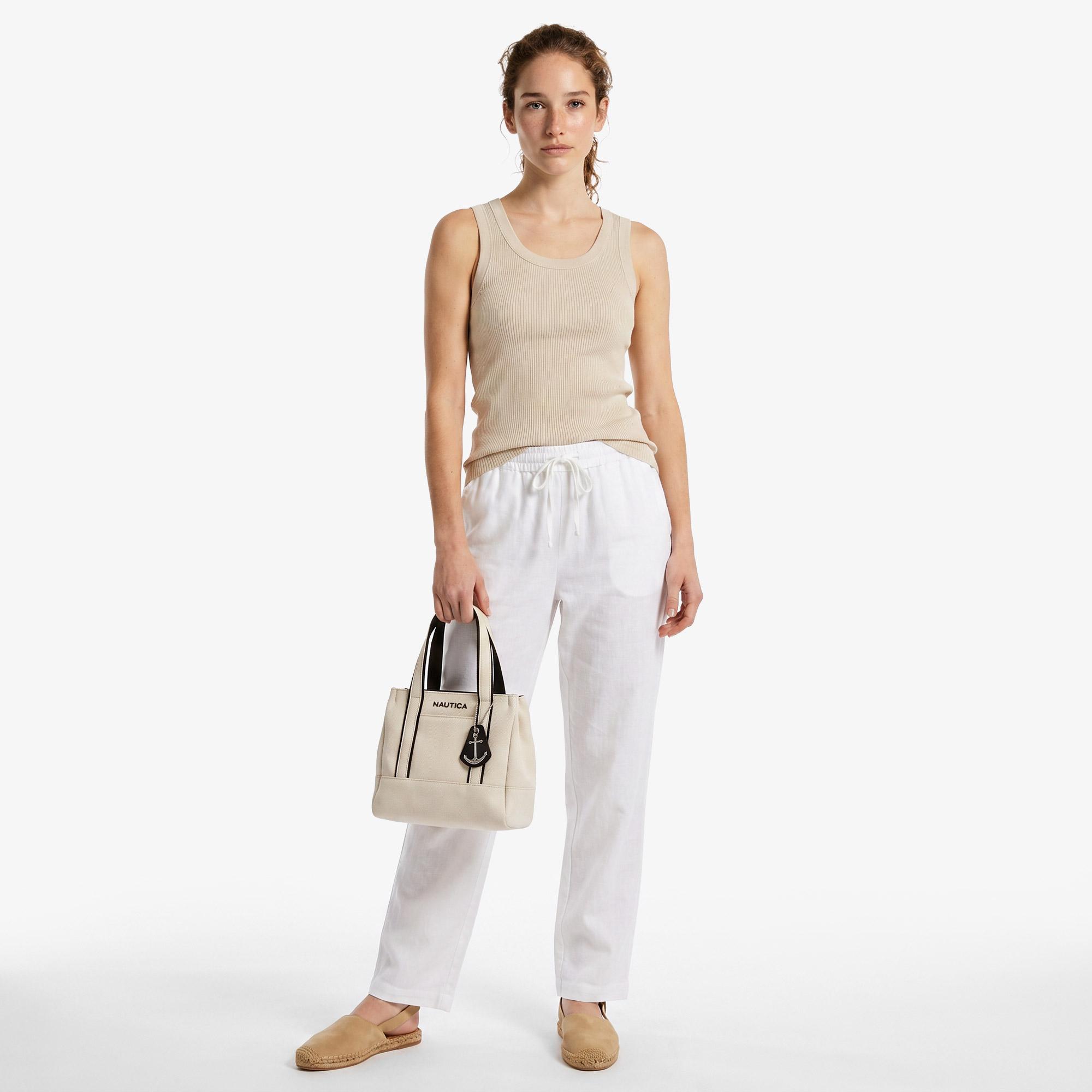 Nautica Kadın Beyaz Regular Fit Pantolon