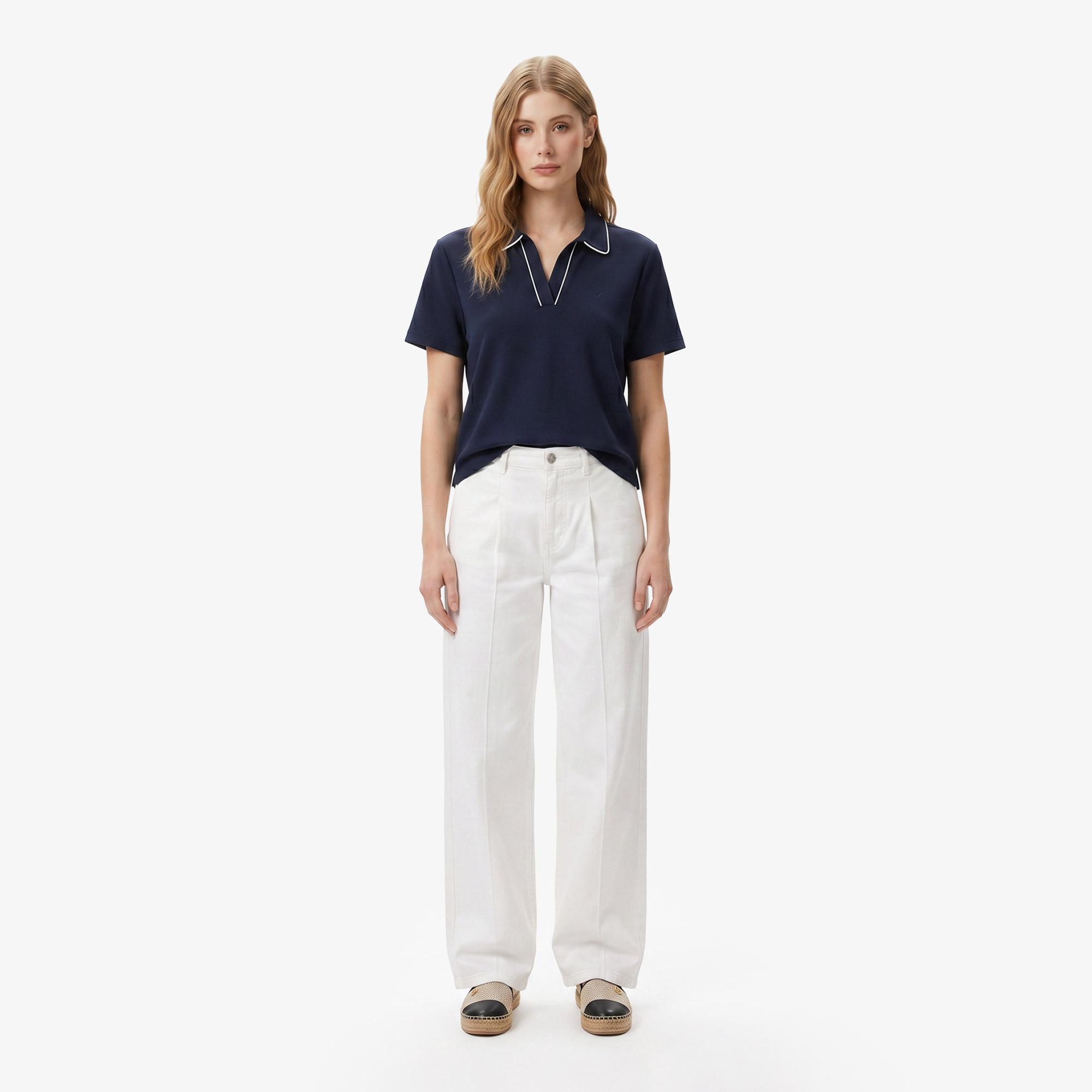 Nautica Kadın Beyaz Slim Fit İspanyol Paça Denim Pantolon