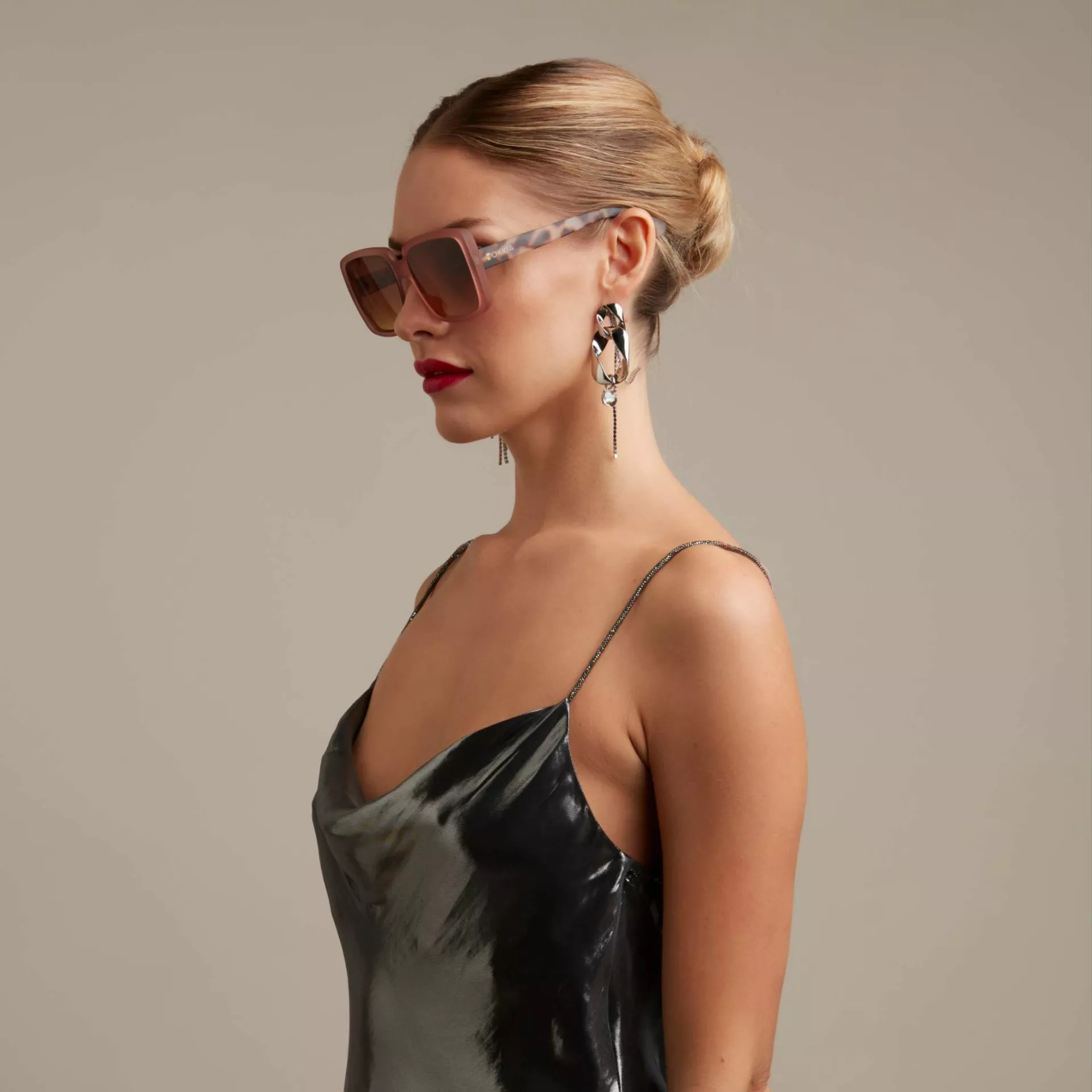 Okkia Alessia Unisex Güneş Gözlüğü Pembe Havana