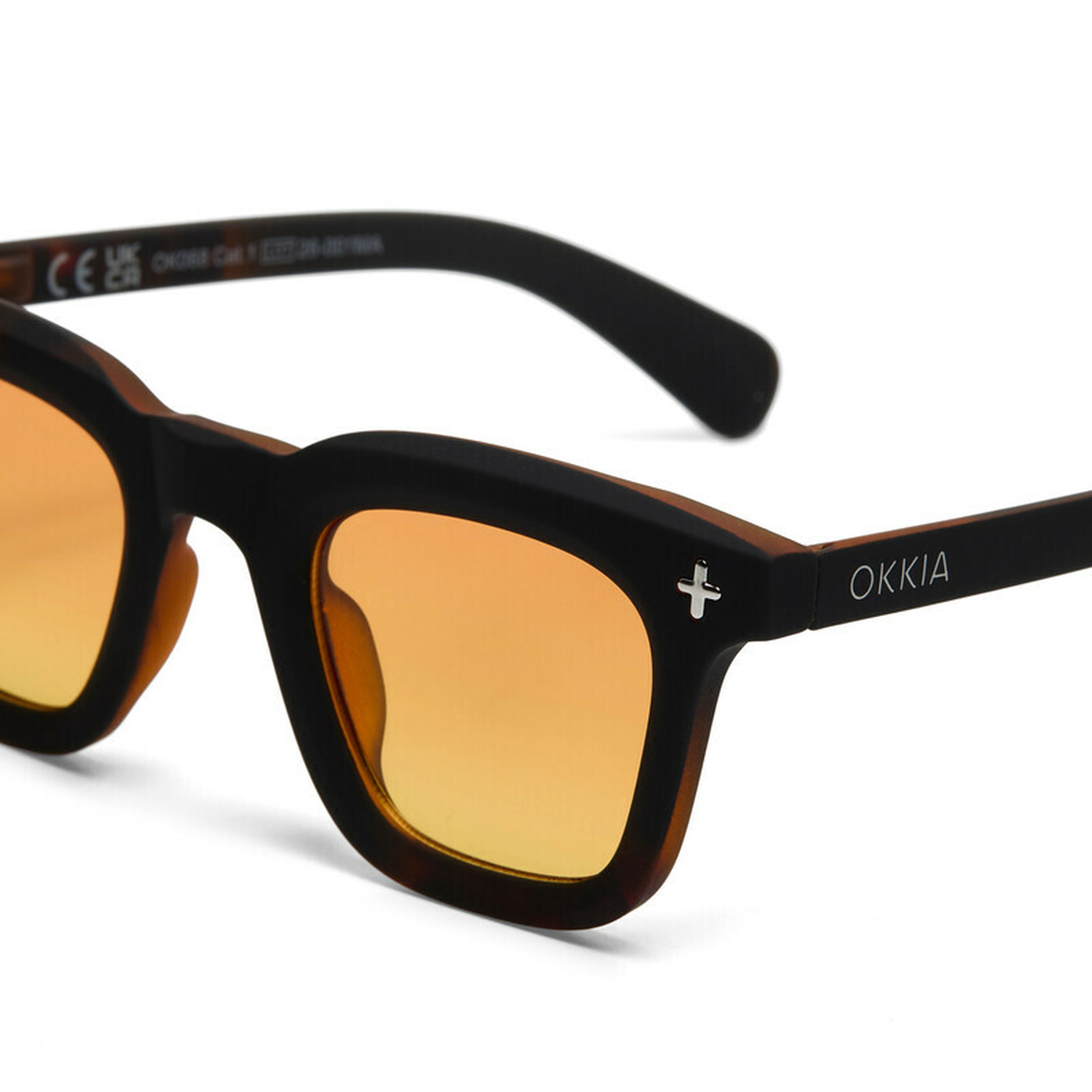 Okkia Firenze Unisex Güneş GözlüğüSiyah Havana / Lens : Sarı