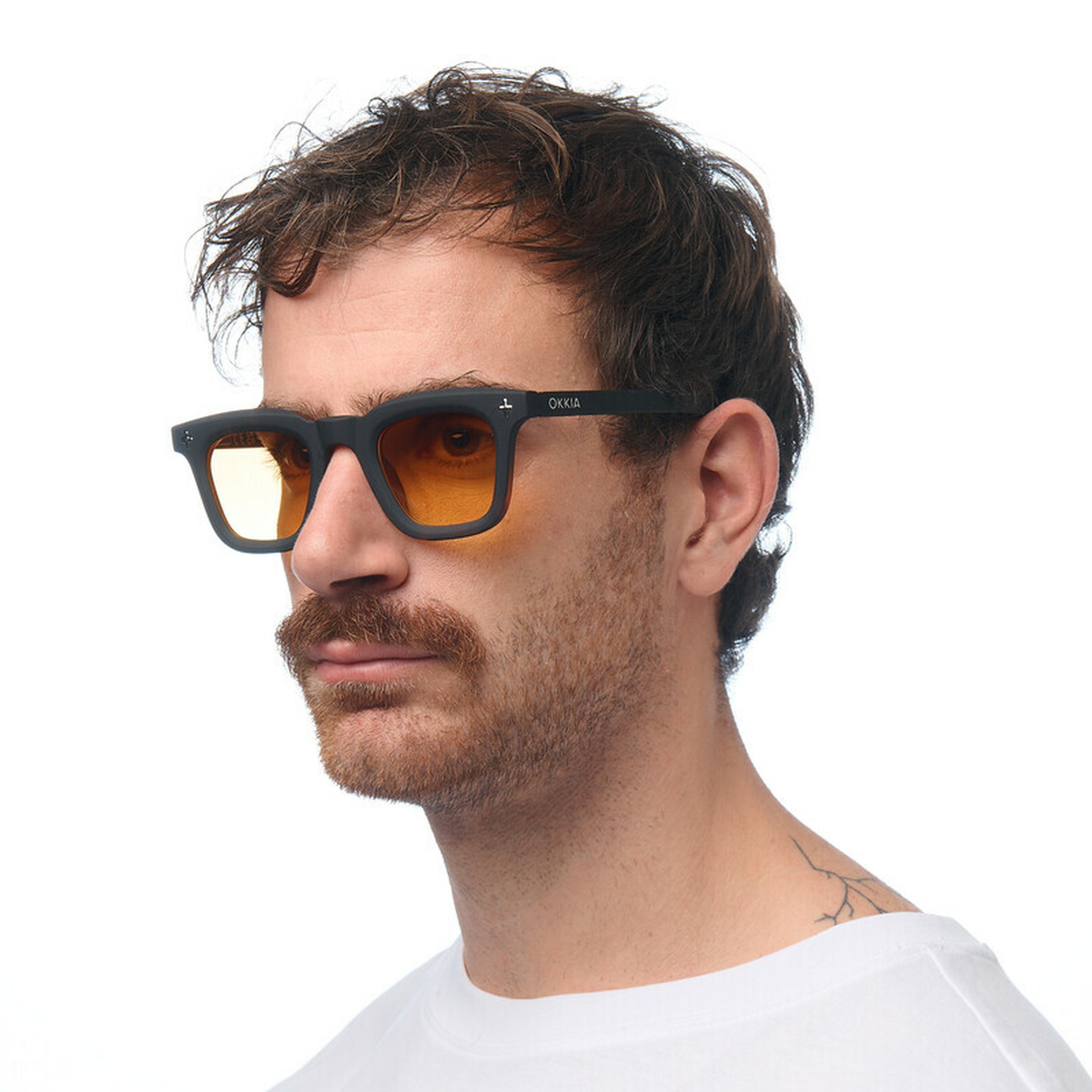 Okkia Firenze Unisex Güneş GözlüğüSiyah Havana / Lens : Sarı