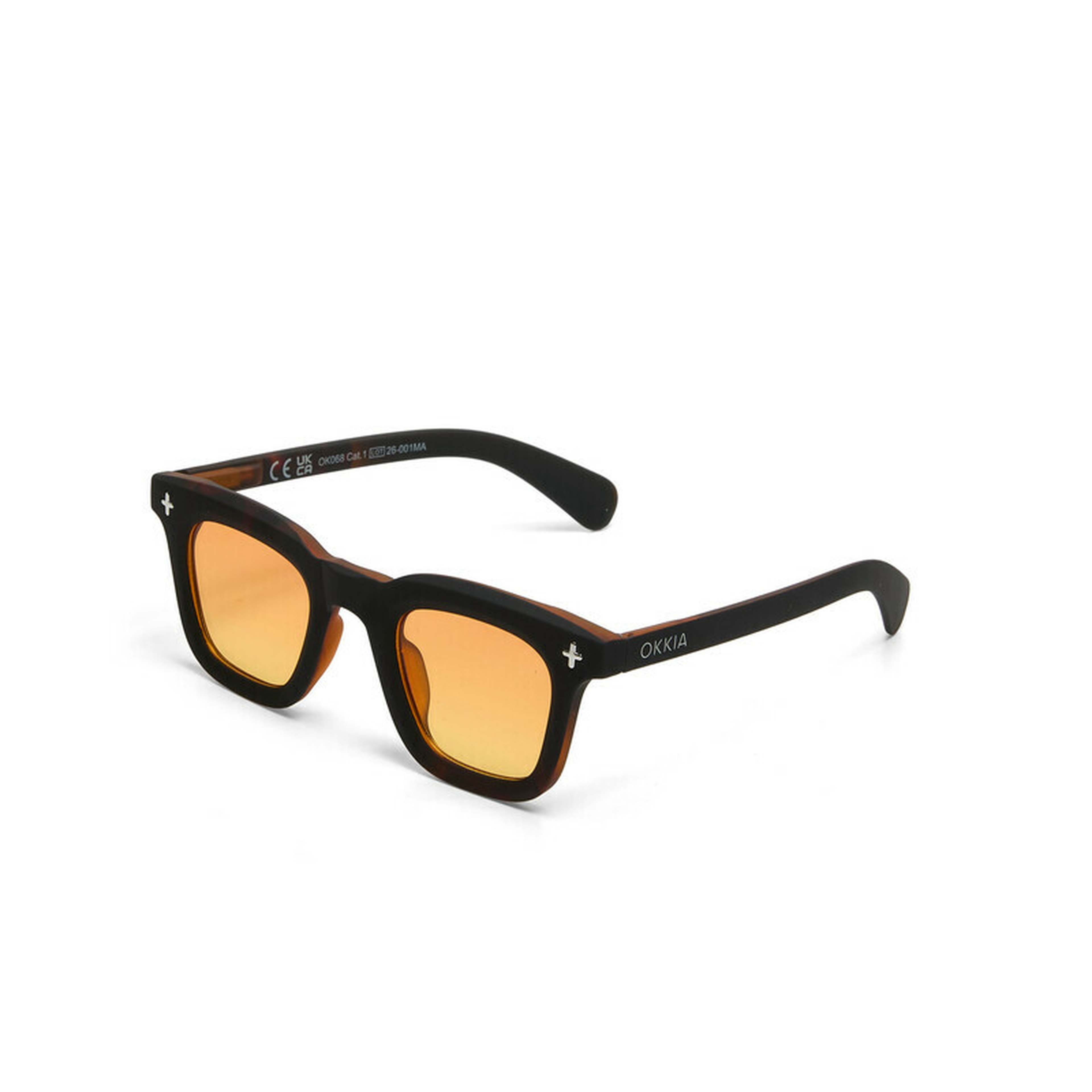 Okkia Firenze Unisex Güneş GözlüğüSiyah Havana / Lens : Sarı