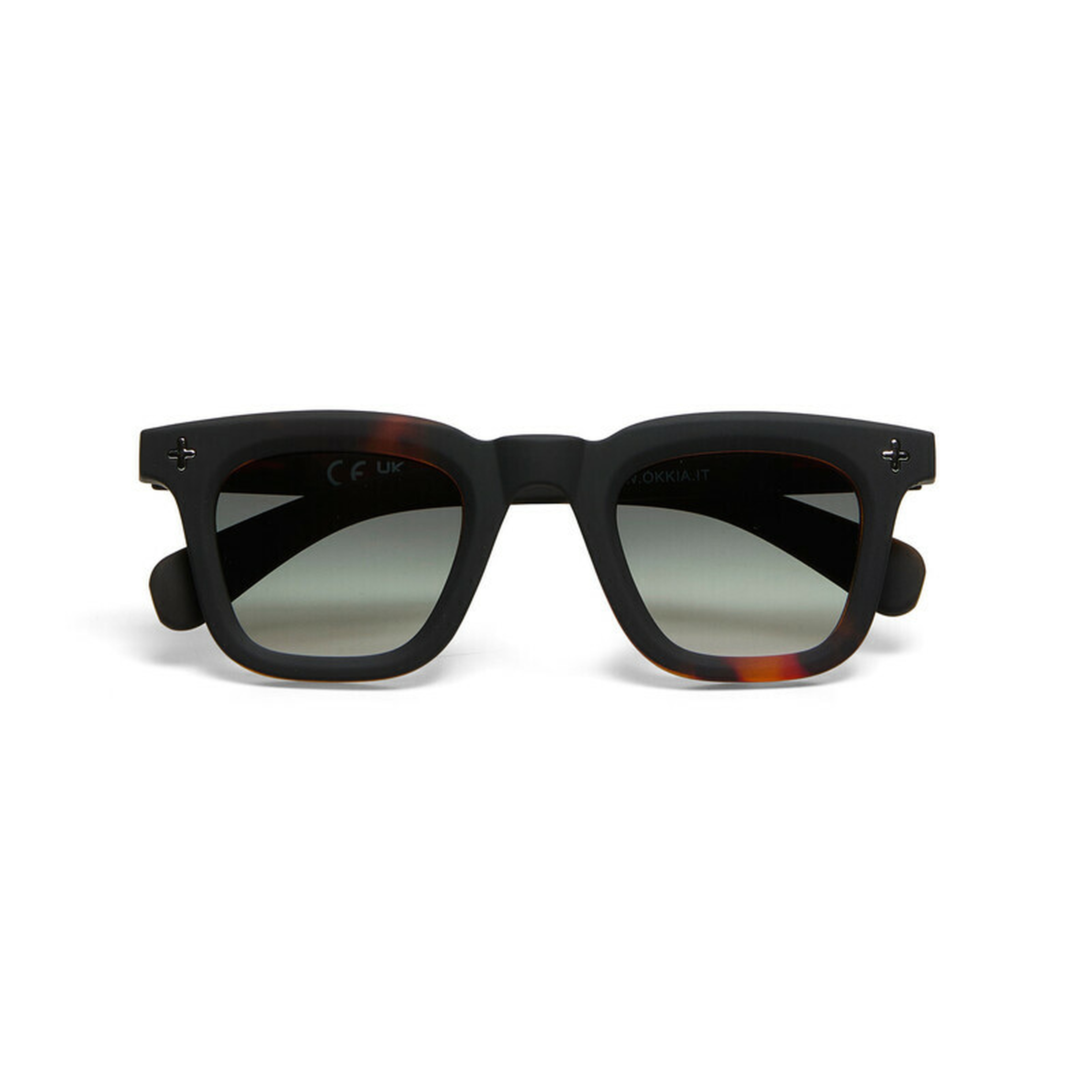 Okkia Firenze Unisex Güneş Gözlüğü Siyah Havana / Lens: Yeşil Gradyan