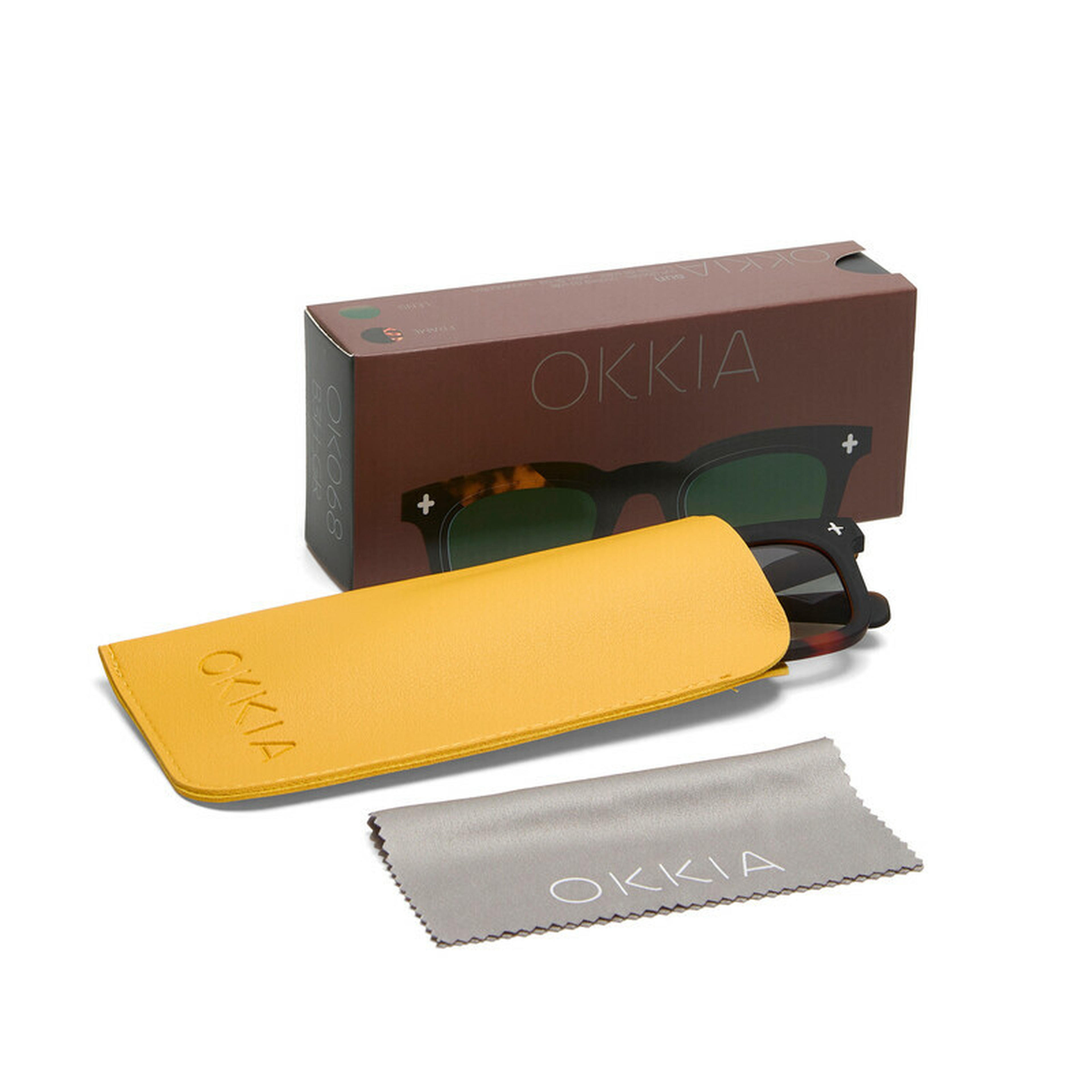 Okkia Firenze Unisex Güneş Gözlüğü Siyah Havana / Lens: Yeşil Gradyan