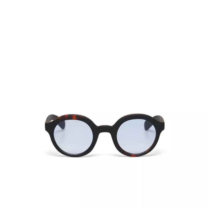Okkia Lauro Unisex Yuvarlak Siyah Havana Güneş Gözlüğü   Mavi Gradyan