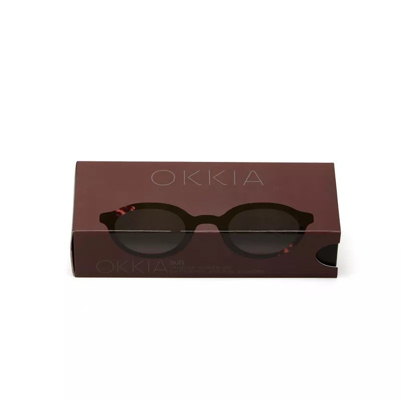 Okkia Lauro Unisex Yuvarlak Siyah Havana Güneş Gözlüğü Siyah Gradyan