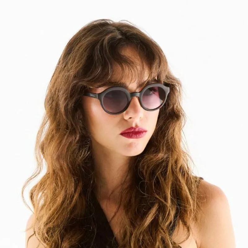 Okkia Lauro Unisex Yuvarlak Siyah Havana Güneş Gözlüğü Siyah Gradyan