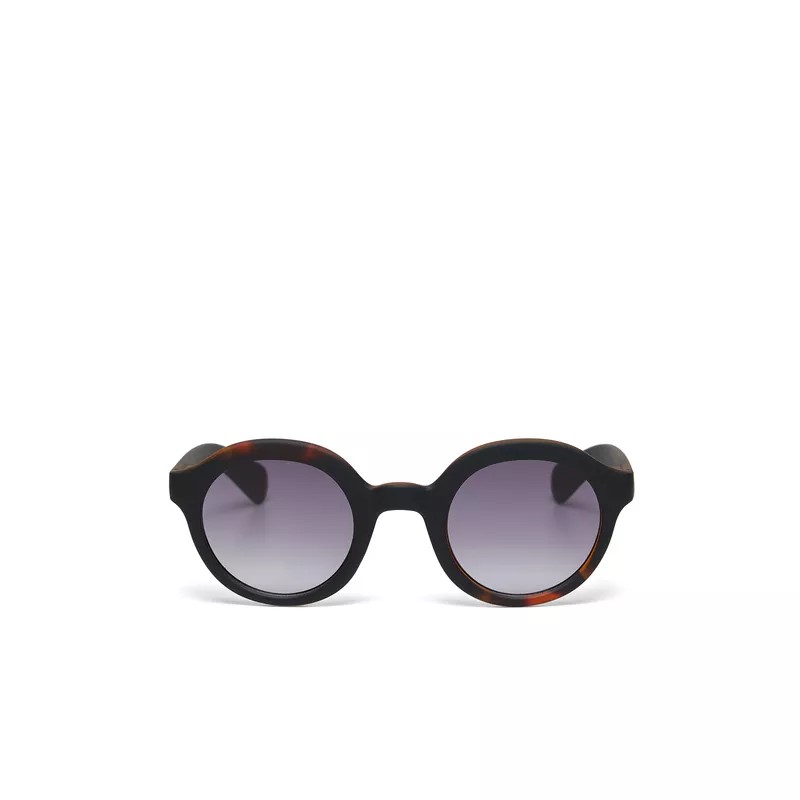 Okkia Lauro Unisex Yuvarlak Siyah Havana Güneş Gözlüğü Siyah Gradyan