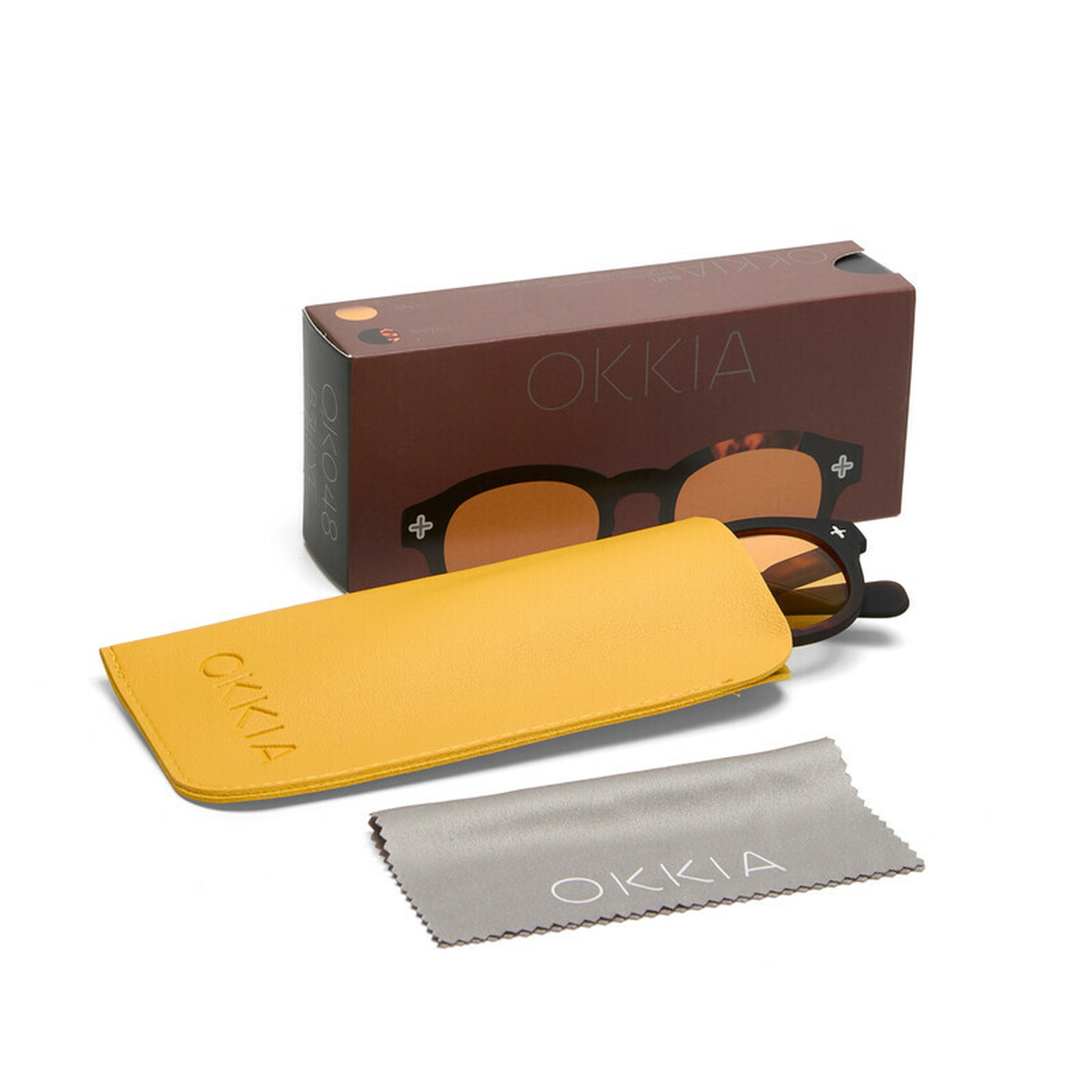 Okkia Milano Unisex Güneş GözlüğüSiyah Havana / Lens : Sarı