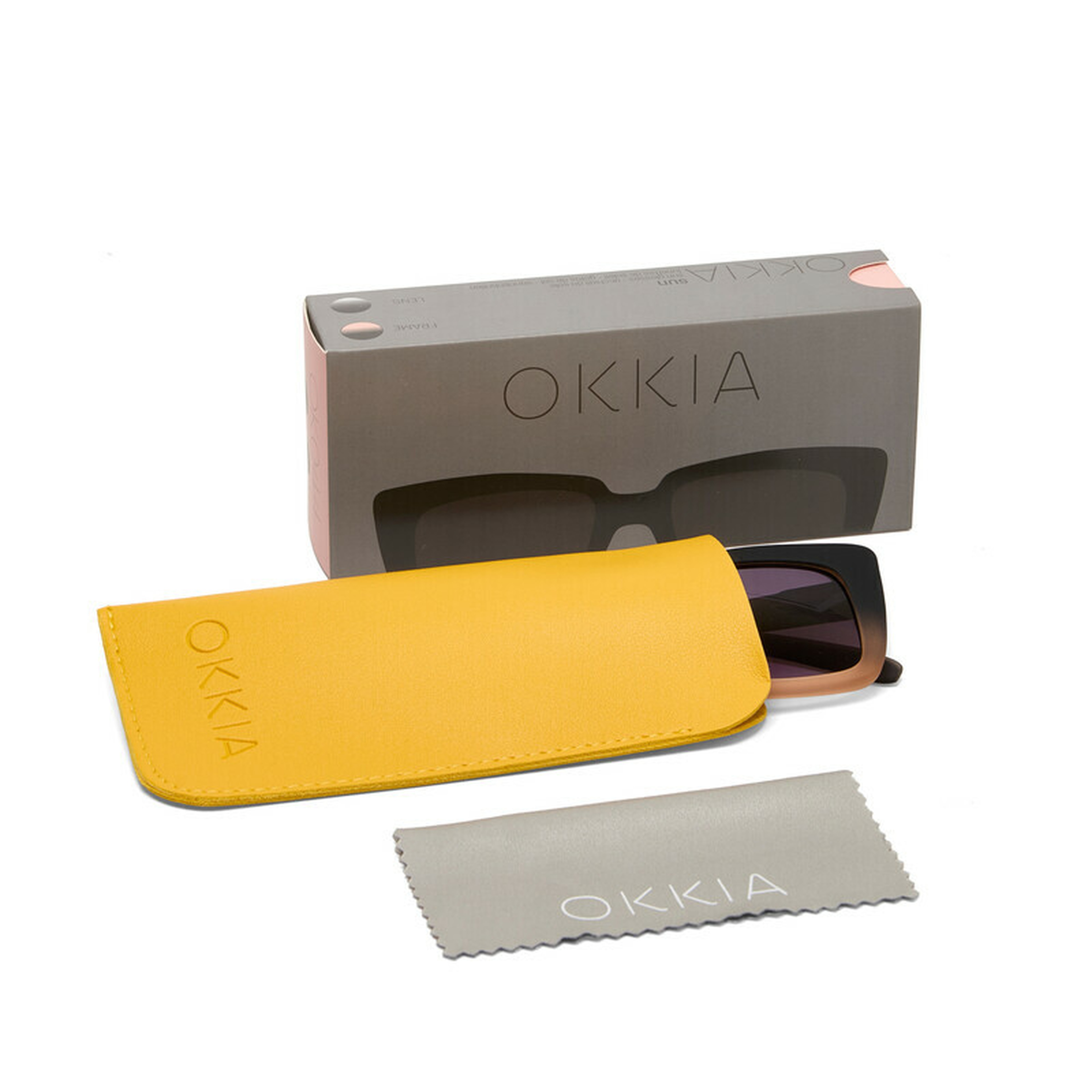 Okkia Elba Unisex Güneş GözlüğüSiyah - Pudra/ Lens: Siyah gradyan