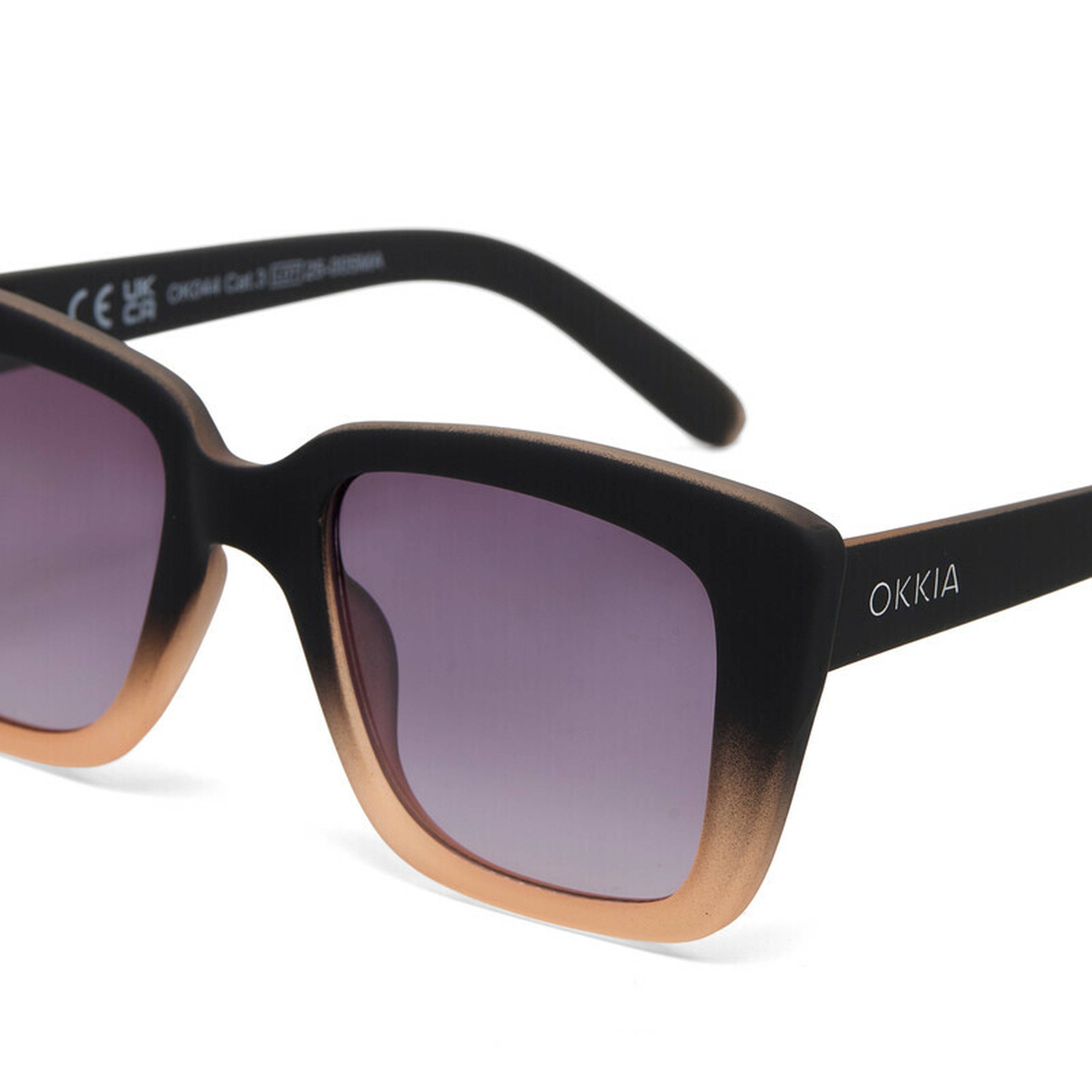 Okkia Elba Unisex Güneş GözlüğüSiyah - Pudra/ Lens: Siyah gradyan