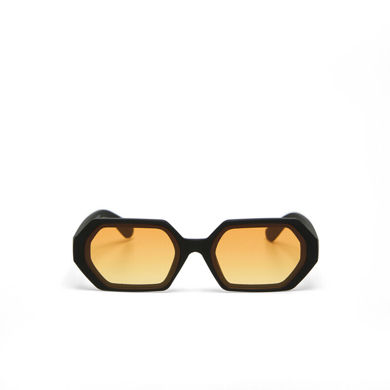 Okkia Andrea Altıgen Unisex Güneş GözlüğüSiyah / Lens : Sarı