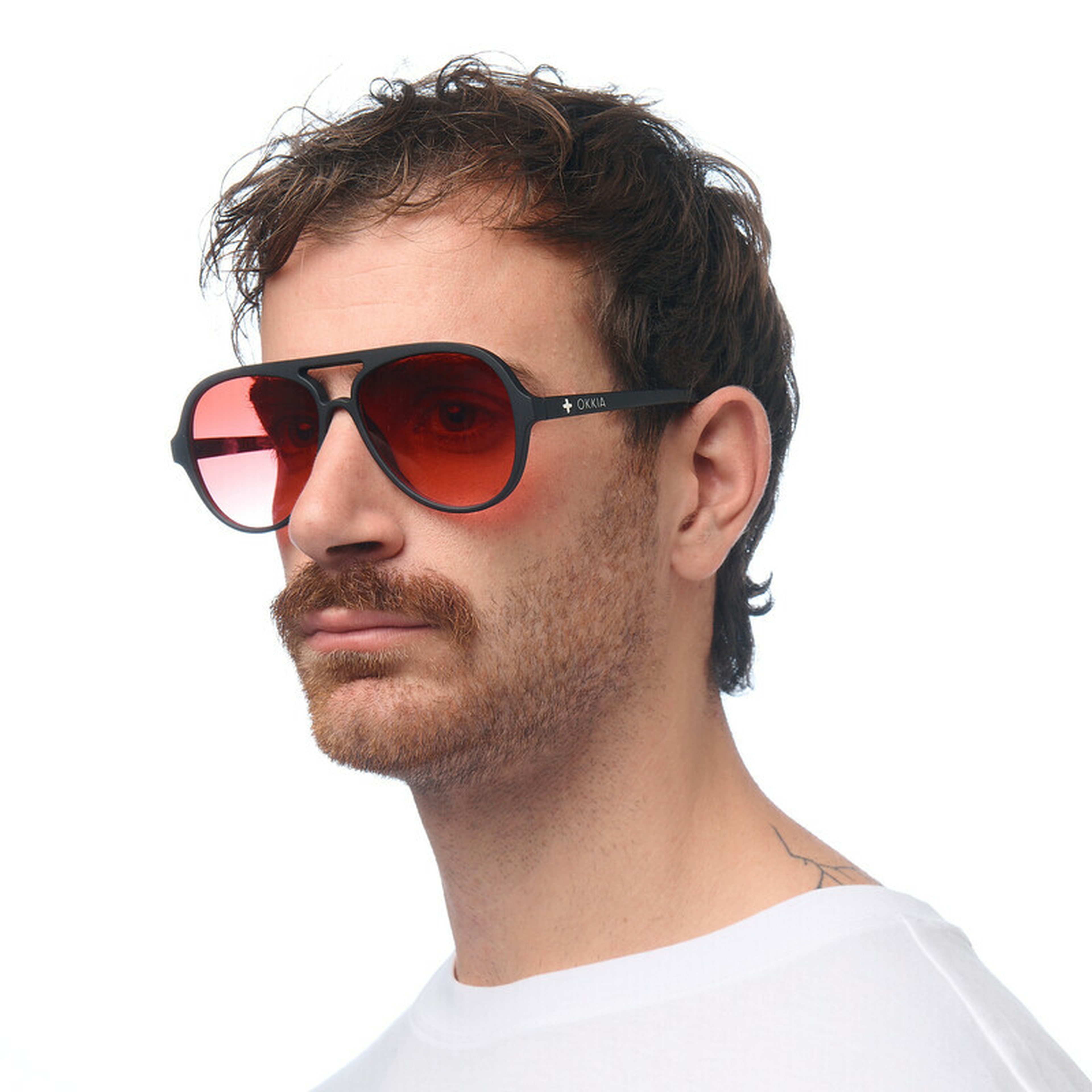 Okkia Alessio Unisex Güneş GözlüğüSiyah / Lens : Kırmızı