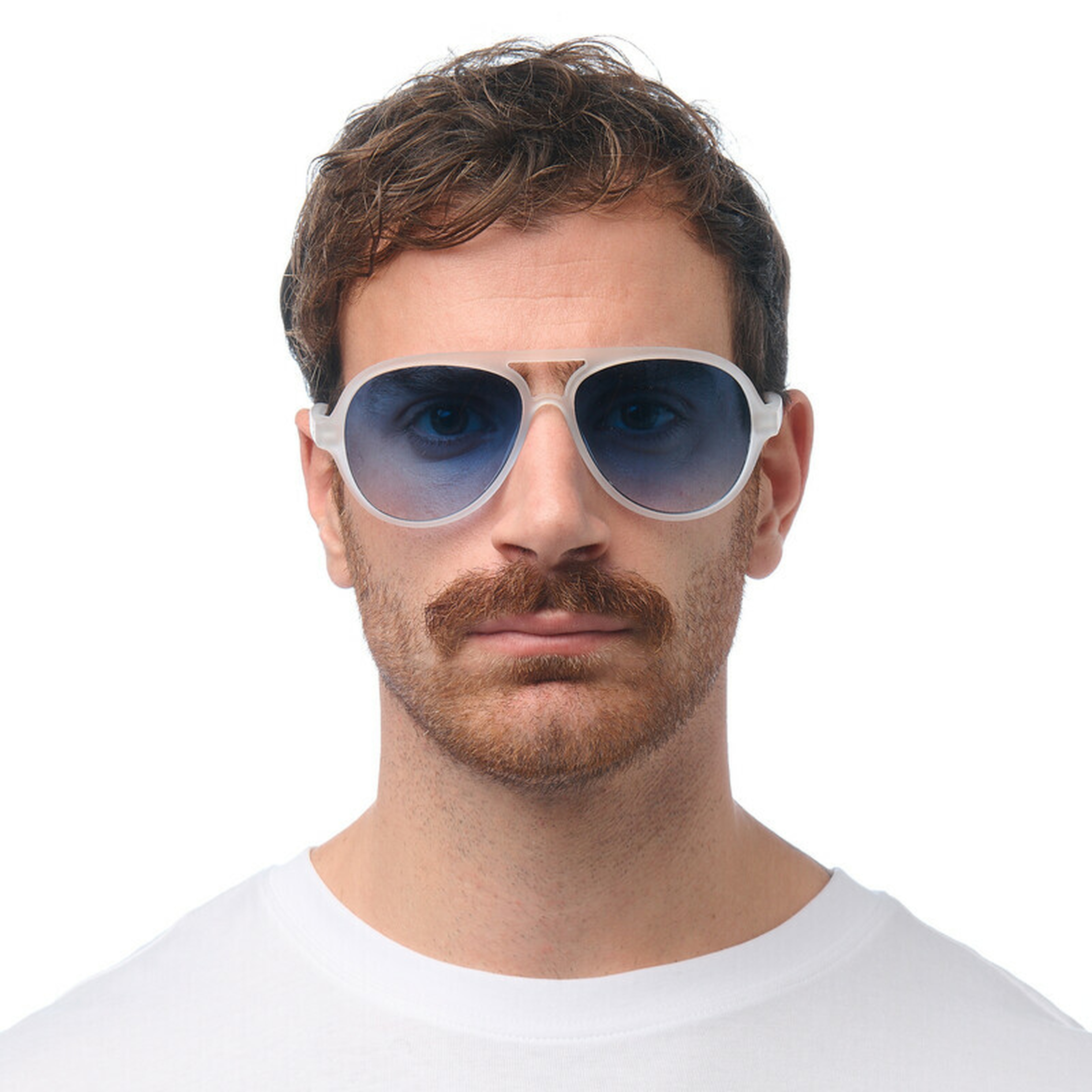 Okkia Alessio Unisex Güneş GözlüğüTransparan Beyaz / Lens: Mavi