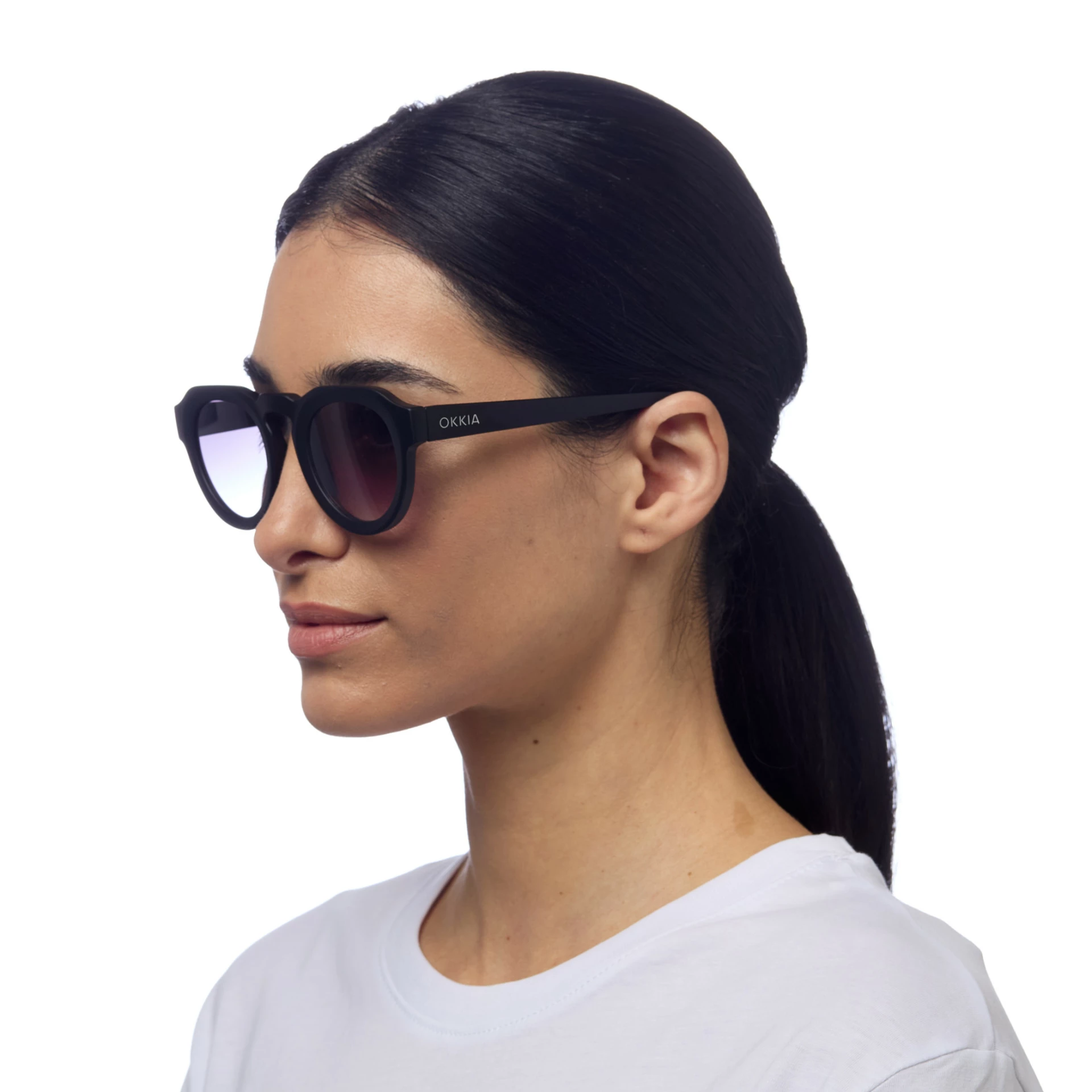 Okkia Zeno Round Unisex Güneş Gözlüğü Siyah