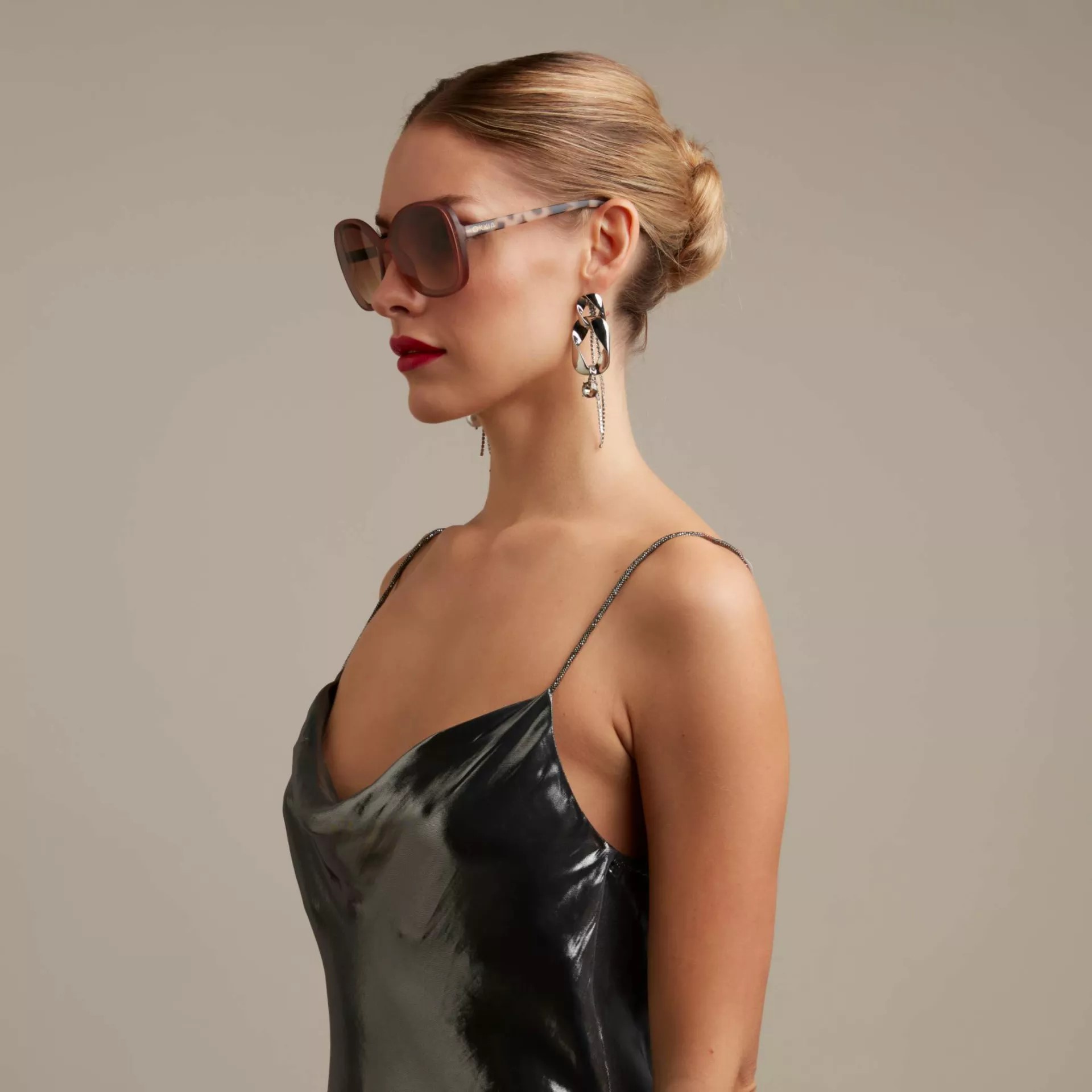 Okkia Anna Butterfly Güneş Gözlüğü Havana Pembesi