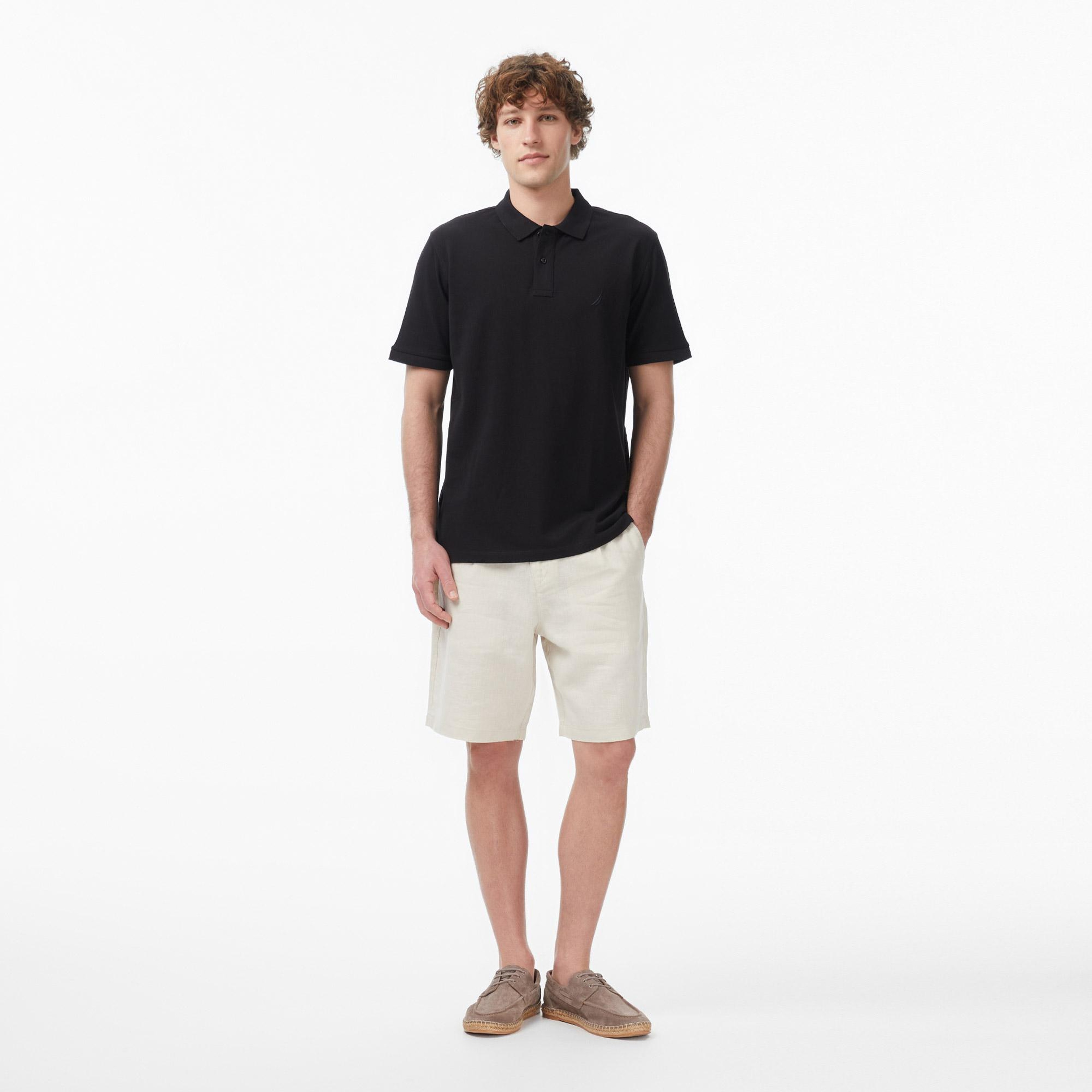 Nautica Erkek Krem Regular Fit Keten Şort