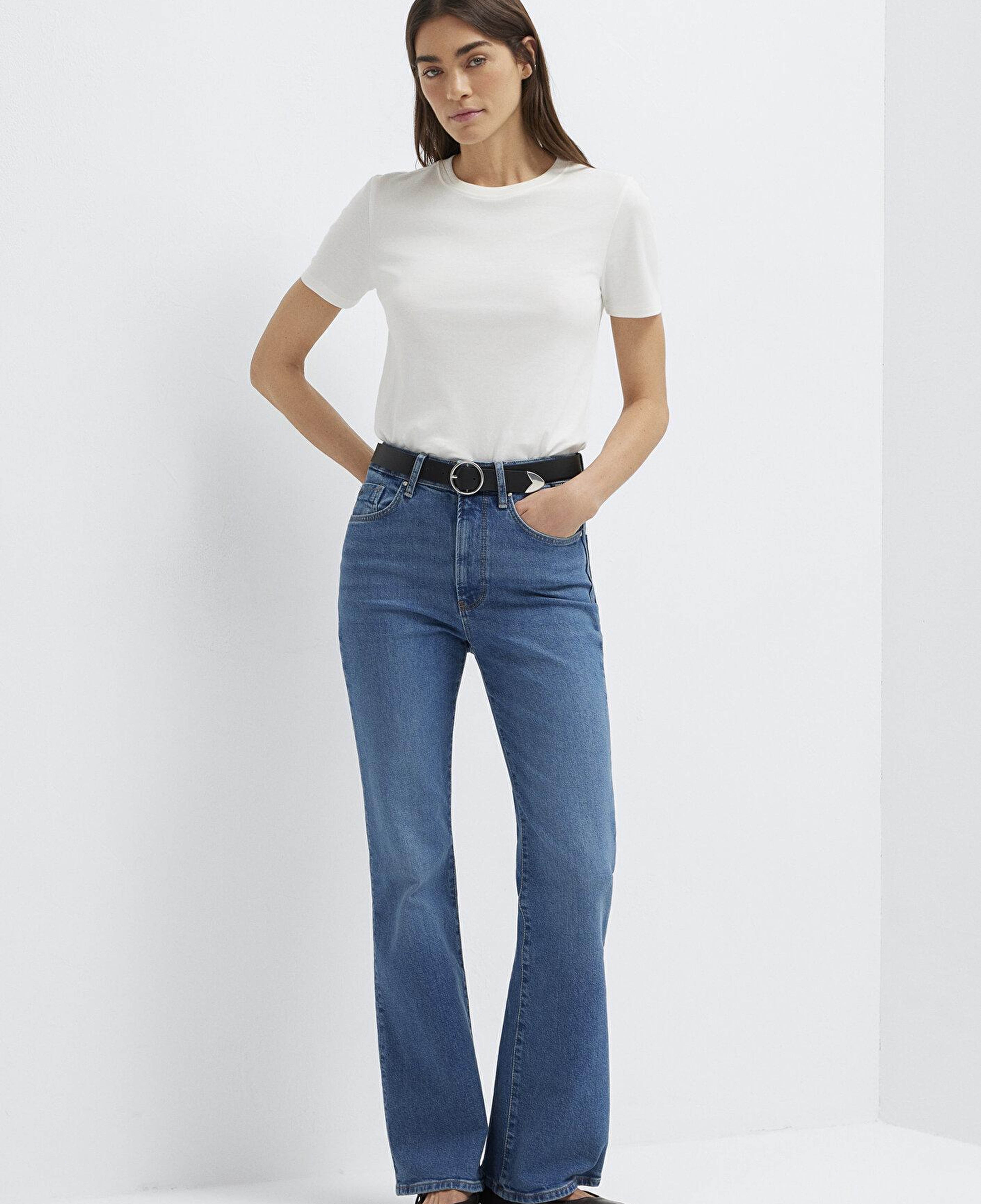 Mavi Ekru Tişört Slim Fit / Dar Kesim 1614181-70057