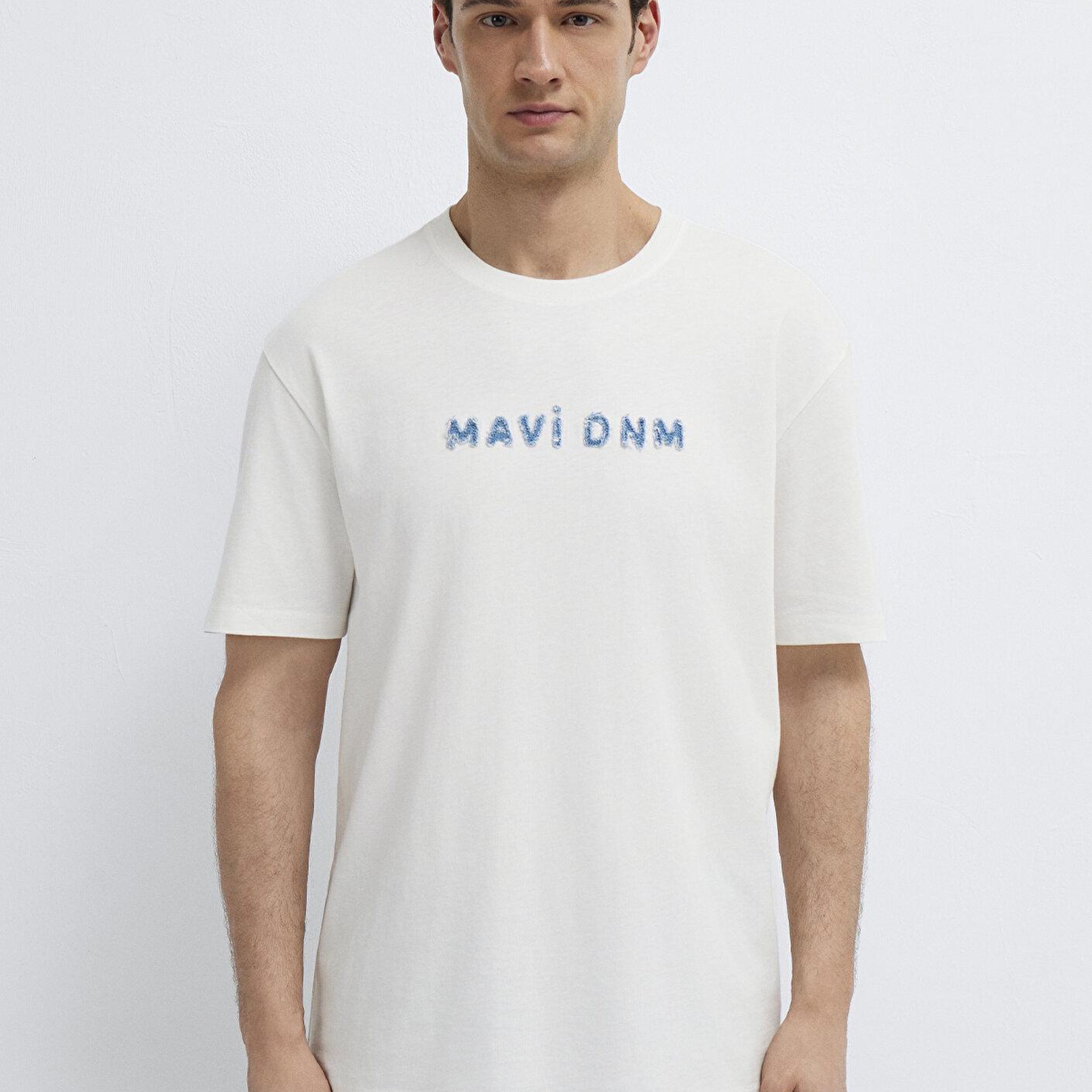 Mavi Mavi DNM Ekru Tişört Loose Fit / Bol Rahat Kesim 0613604-70057