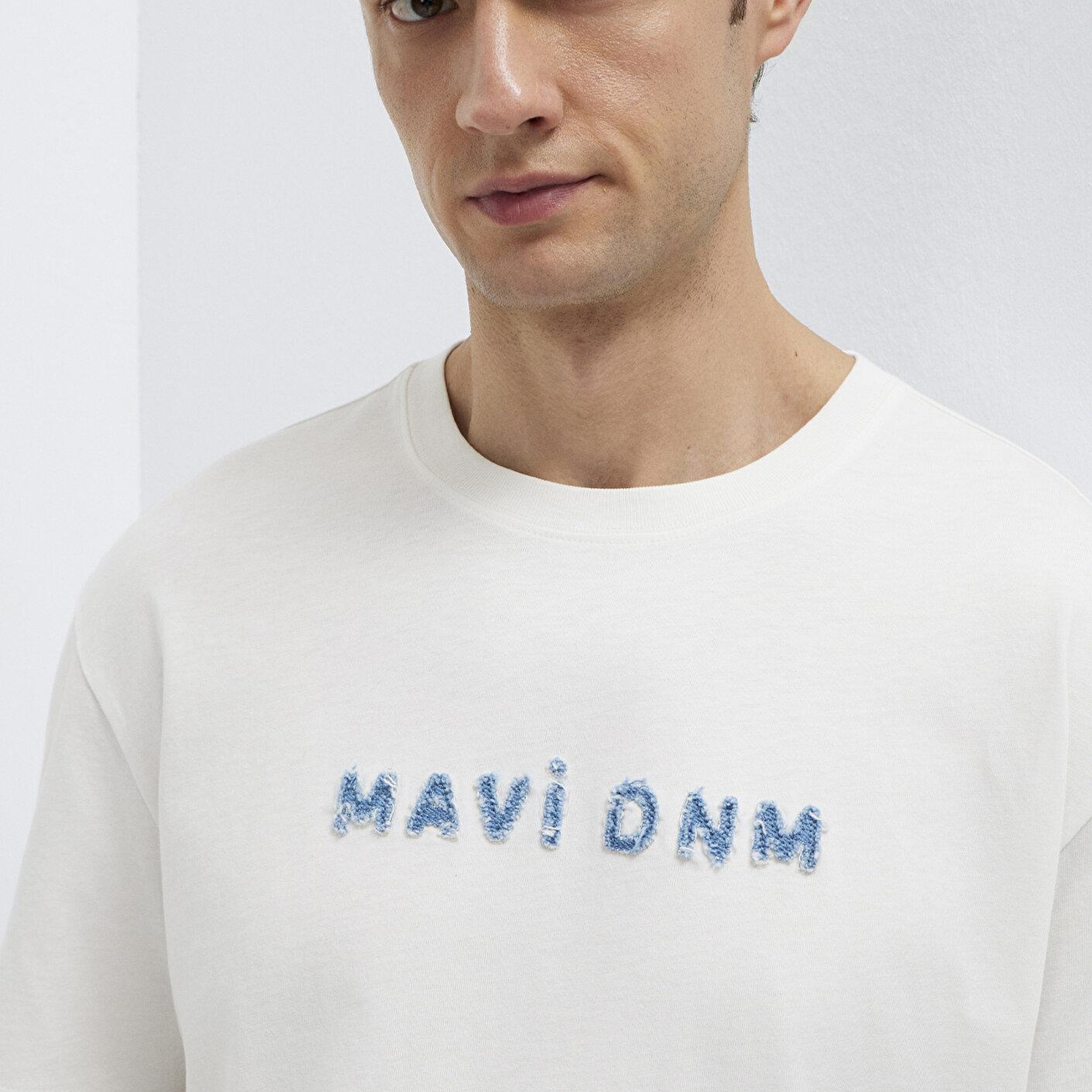 Mavi Mavi DNM Ekru Tişört Loose Fit / Bol Rahat Kesim 0613604-70057
