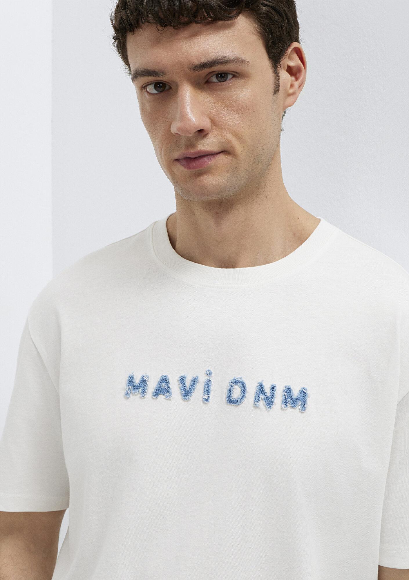 Mavi Mavi DNM Ekru Tişört Loose Fit / Bol Rahat Kesim 0613604-70057