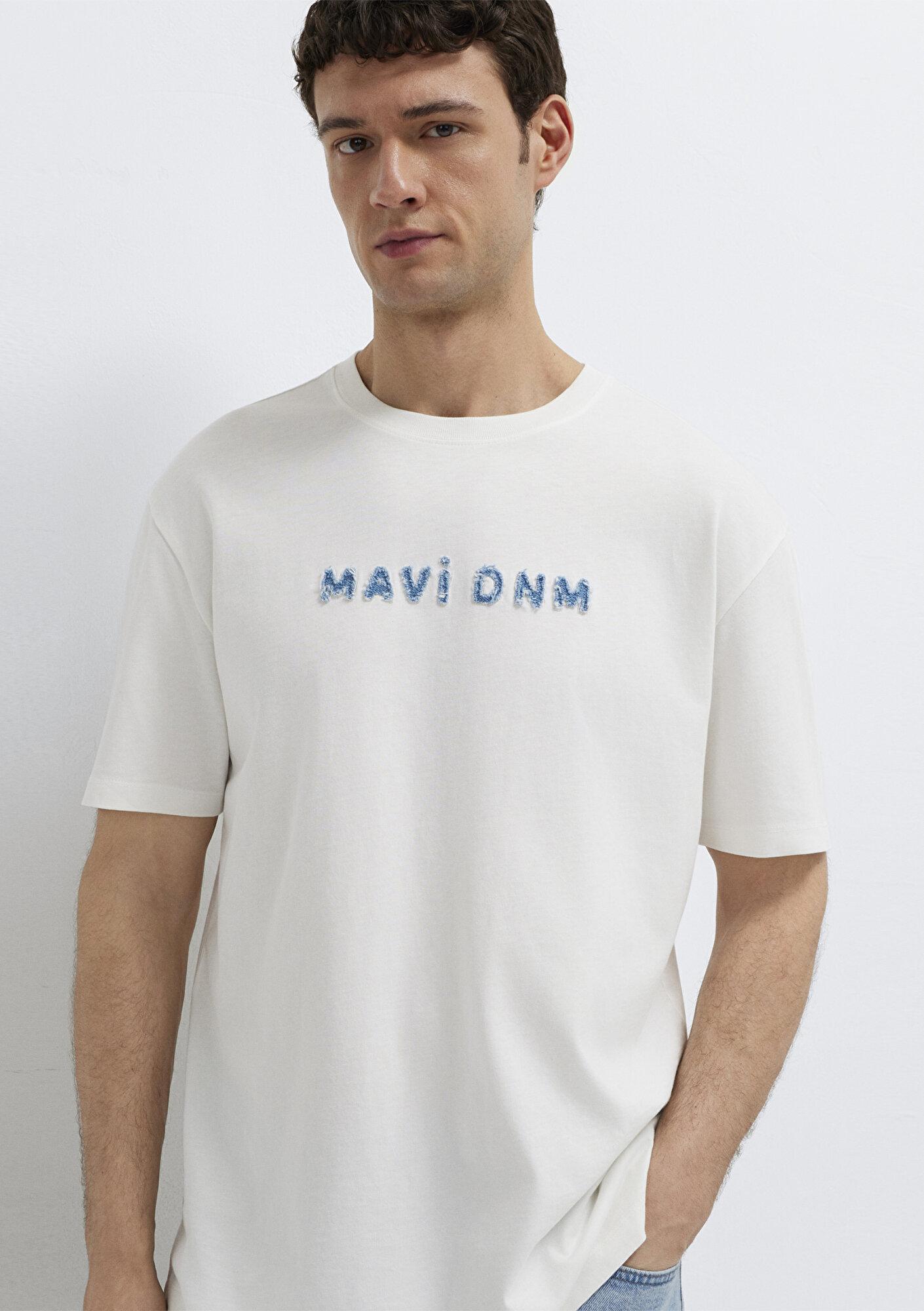 Mavi Mavi DNM Ekru Tişört Loose Fit / Bol Rahat Kesim 0613604-70057