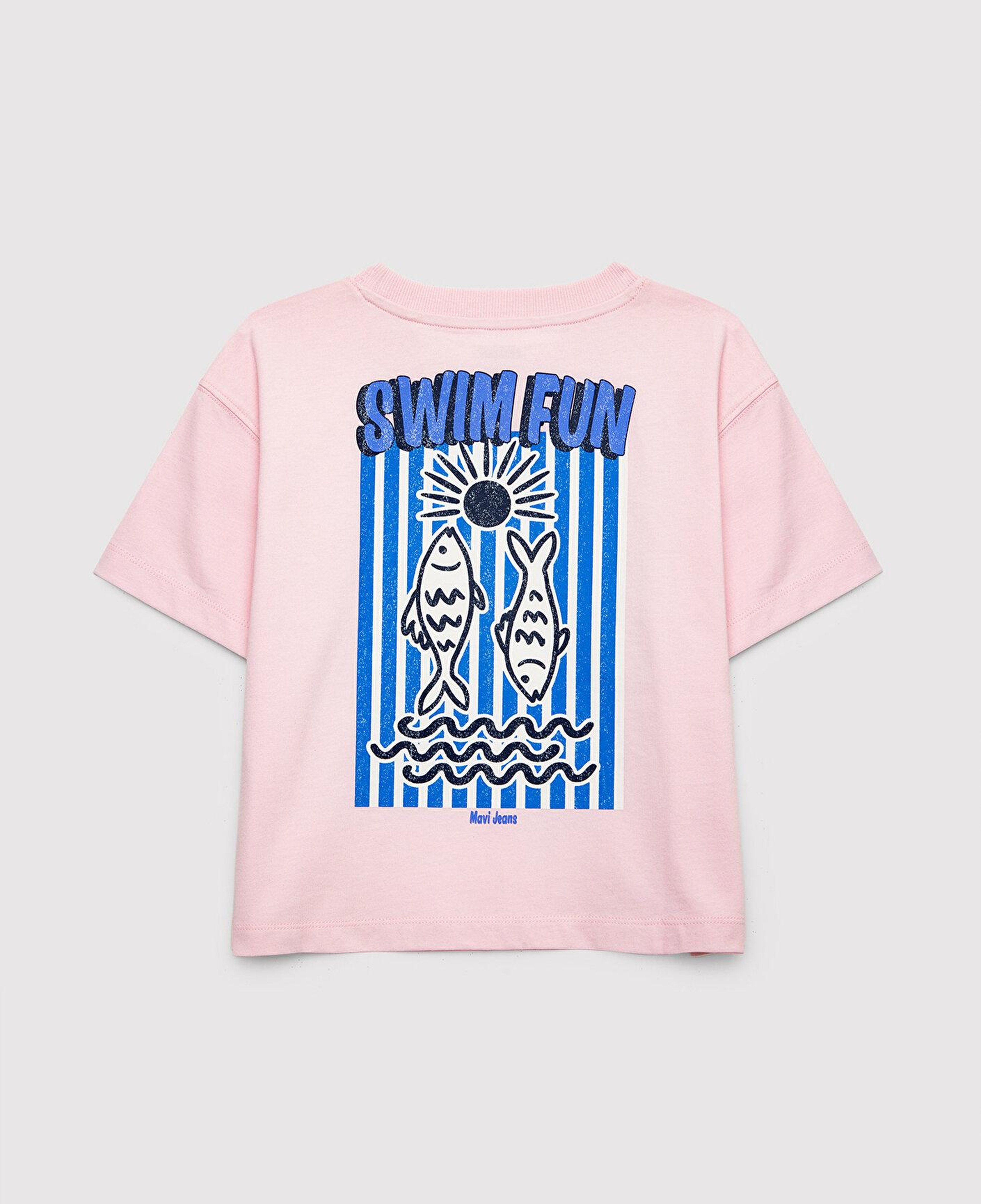 Mavi Swim Fun Baskılı Pembe Tişört Loose Fit / Bol Rahat Kesim 7610440-90773