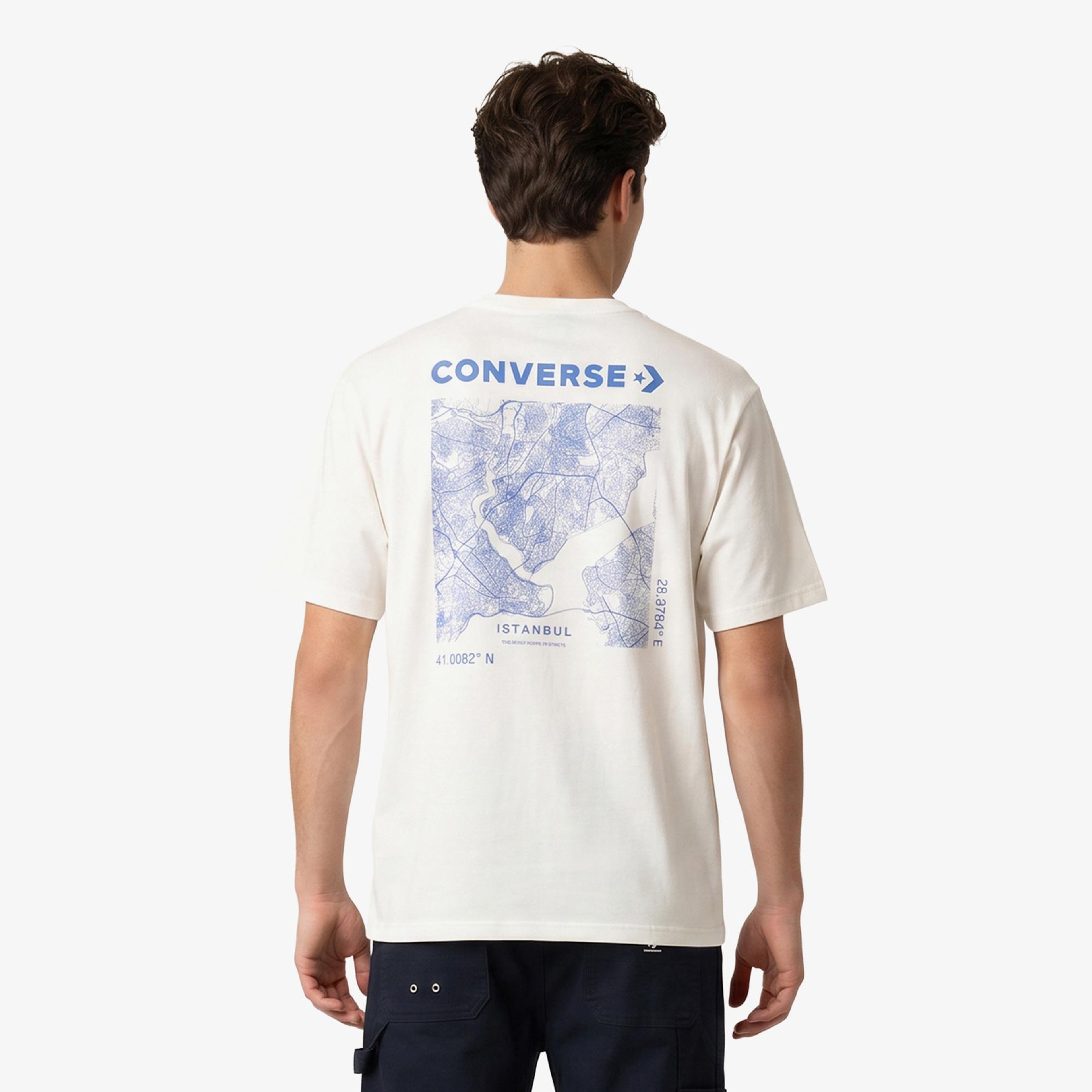 Converse Erkek Krem Grafik Baskılı T-Shirt