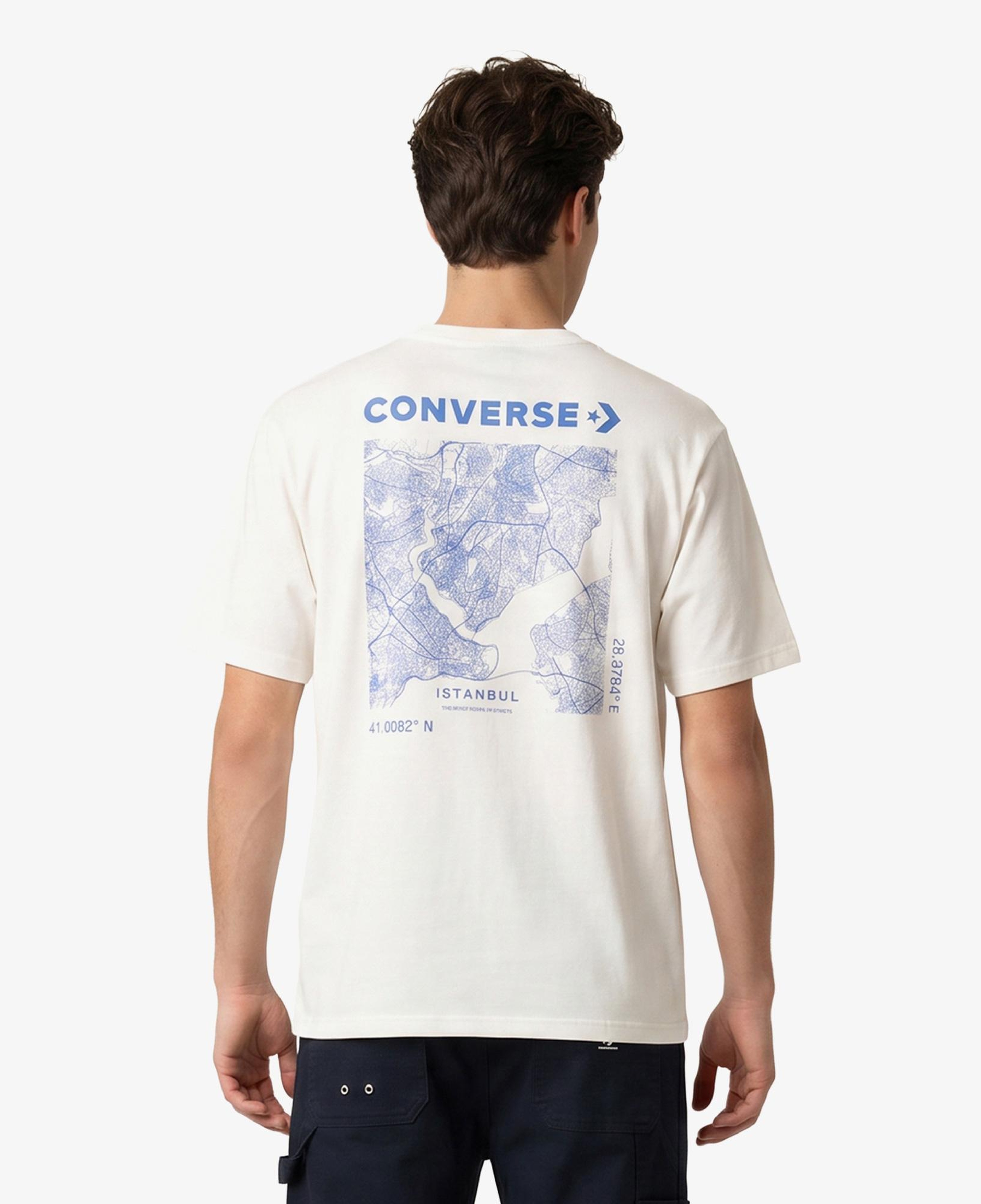 Converse Erkek Krem Grafik Baskılı T-Shirt