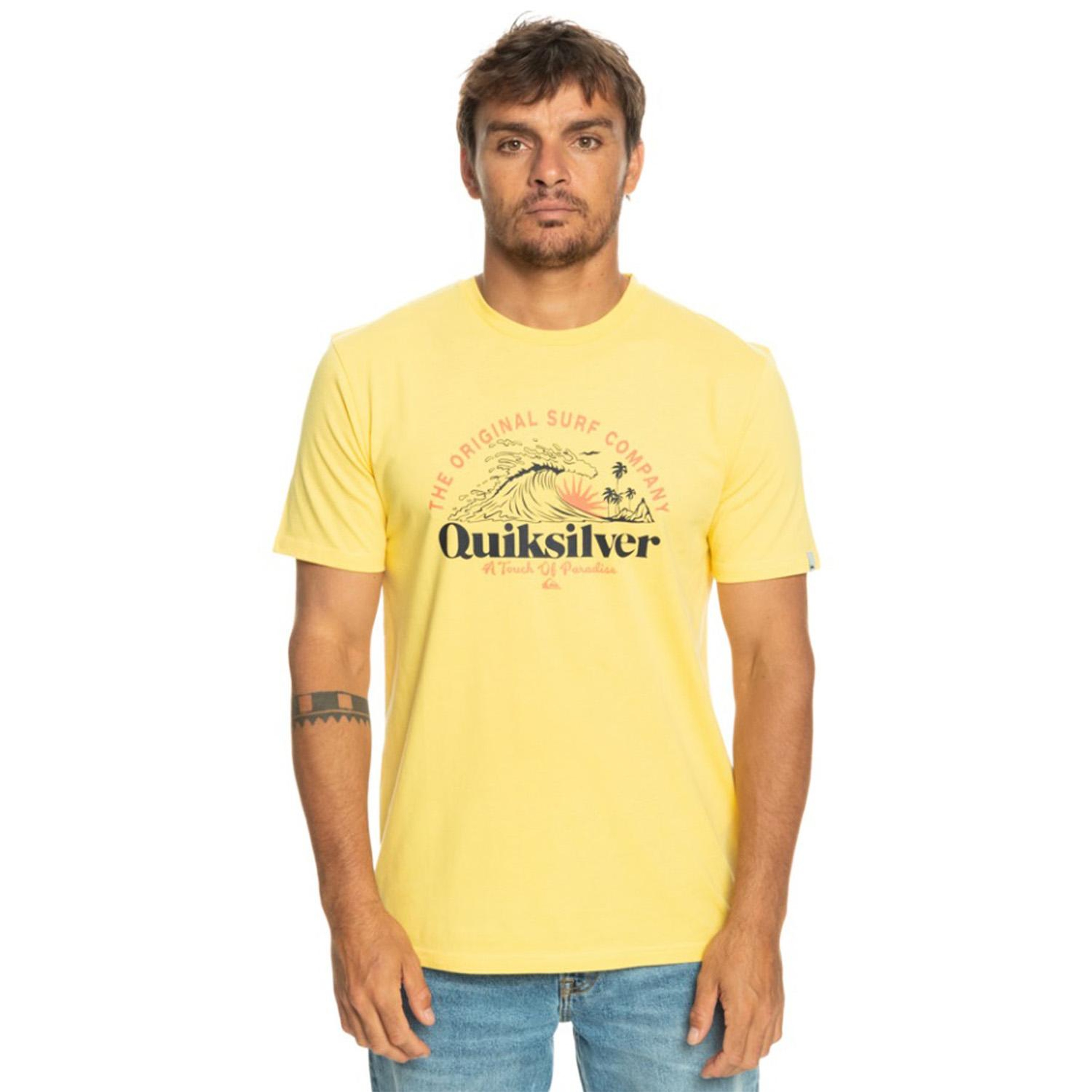 Quiksilver Sunsetwave Erkek Sarı Tişört