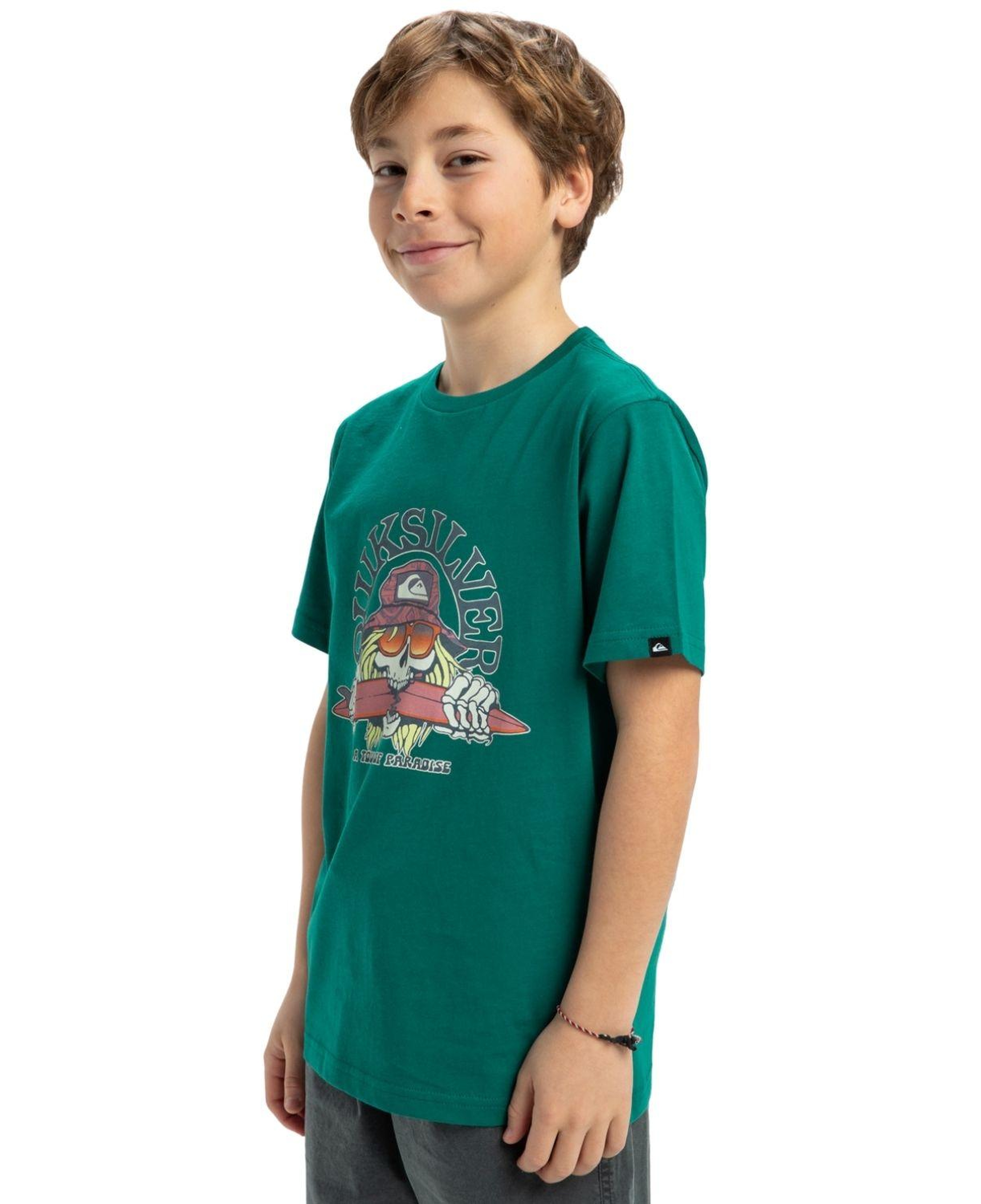 Quiksilver Ev Skull Feast Erkek Çocuk Yeşil Tişört