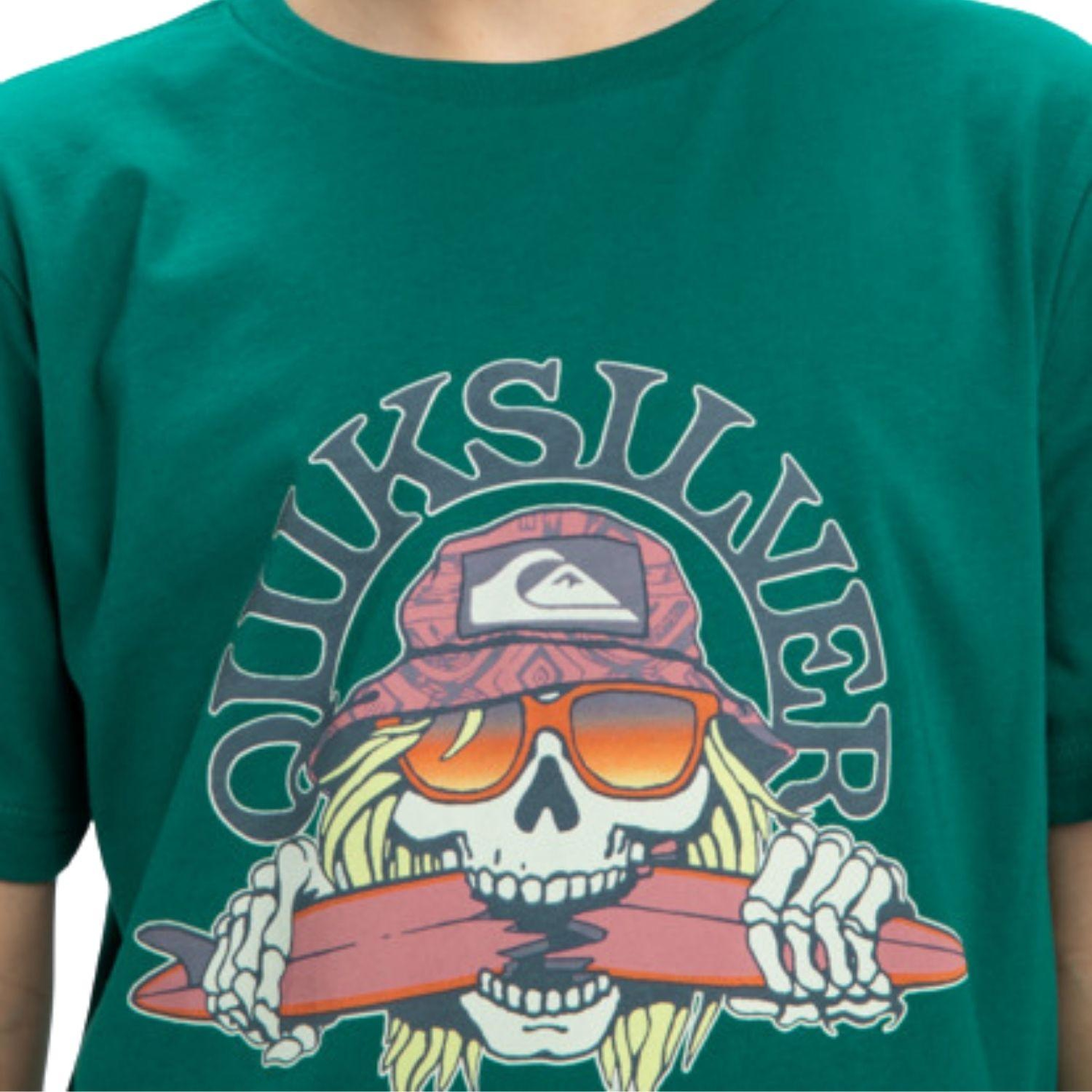 Quiksilver Ev Skull Feast Erkek Çocuk Yeşil Tişört