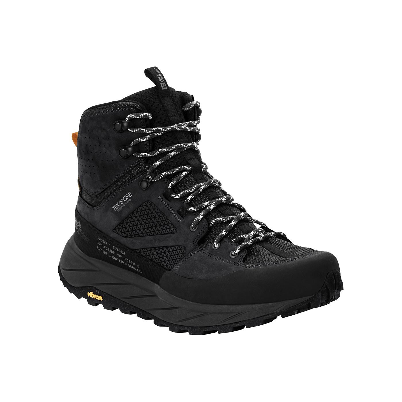 Jack Wolfskin Terraquest Texapore Mid Erkek Siyah Bot