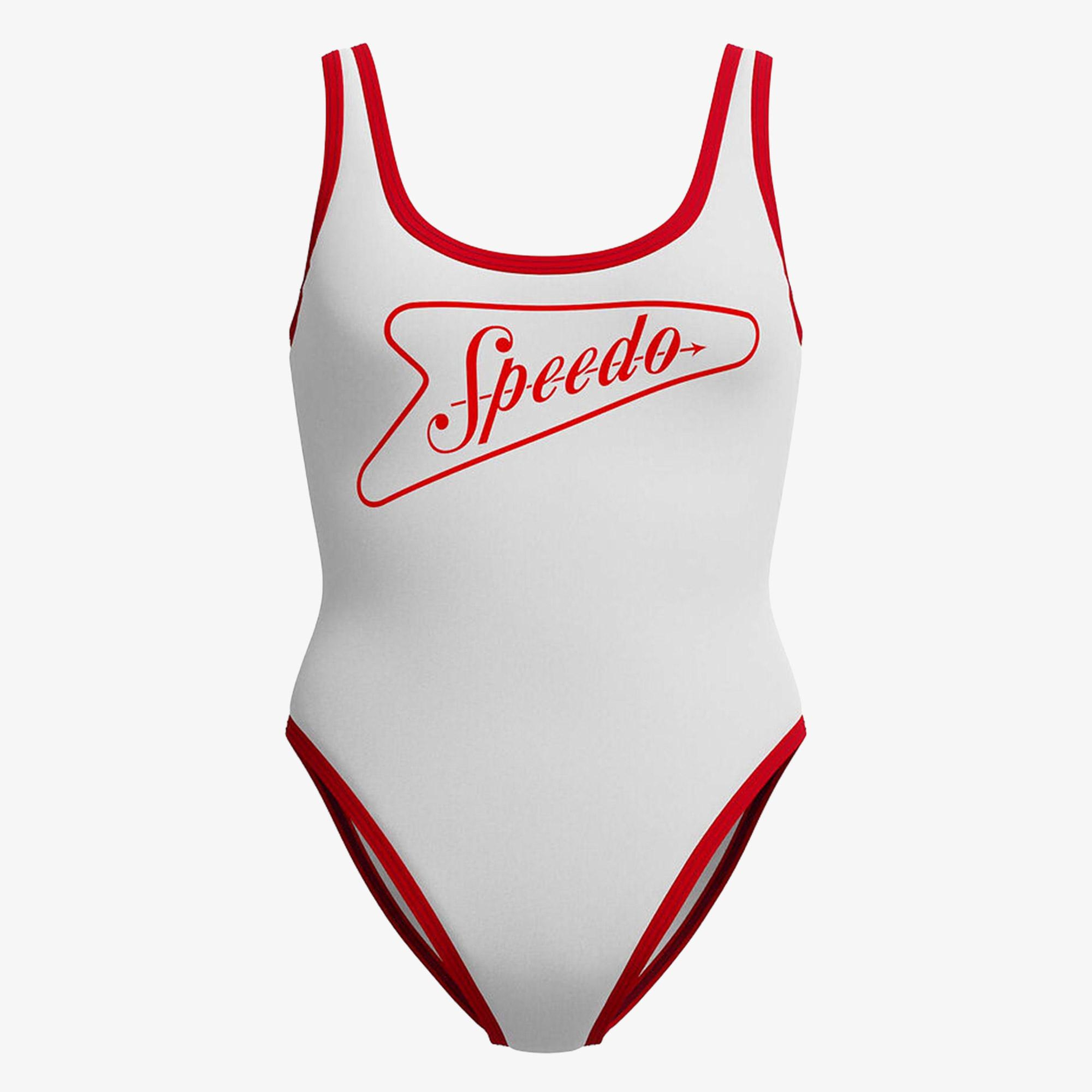 Speedo  Solid Bound Kadın Beyaz Mayo