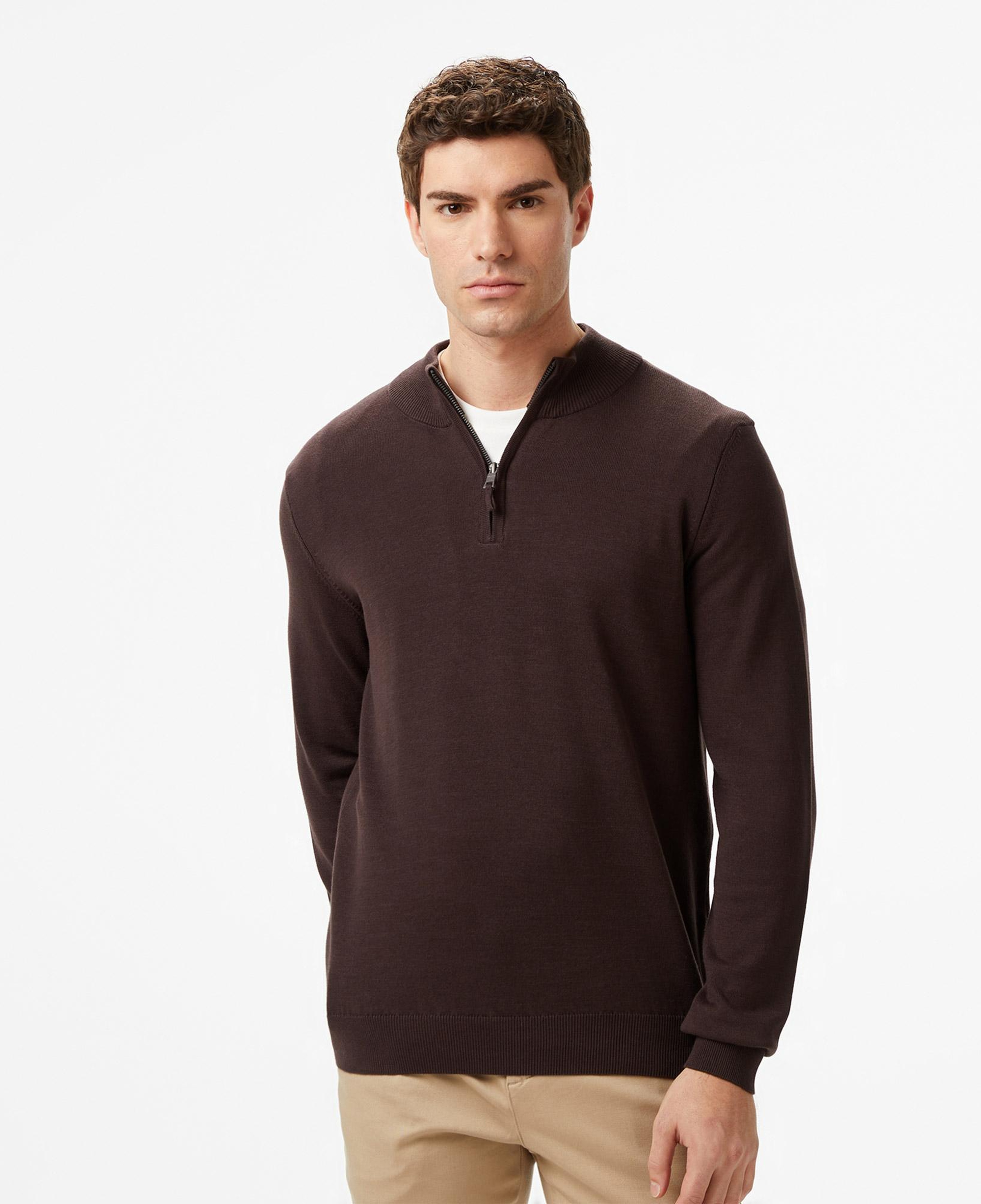 Nautica Erkek Kahverengi Classic Fit Kazak