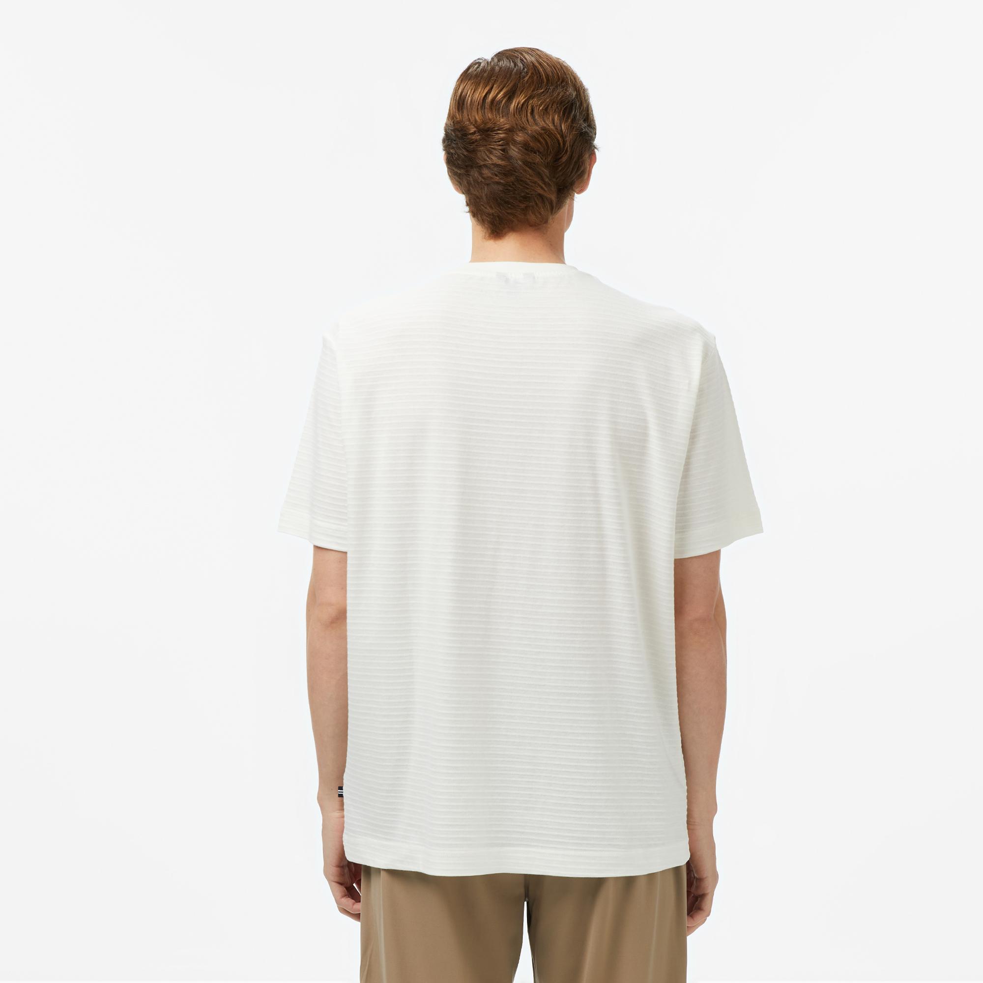 Nautica Erkek Krem Rengi Regular Fit Çizgili T-Shirt