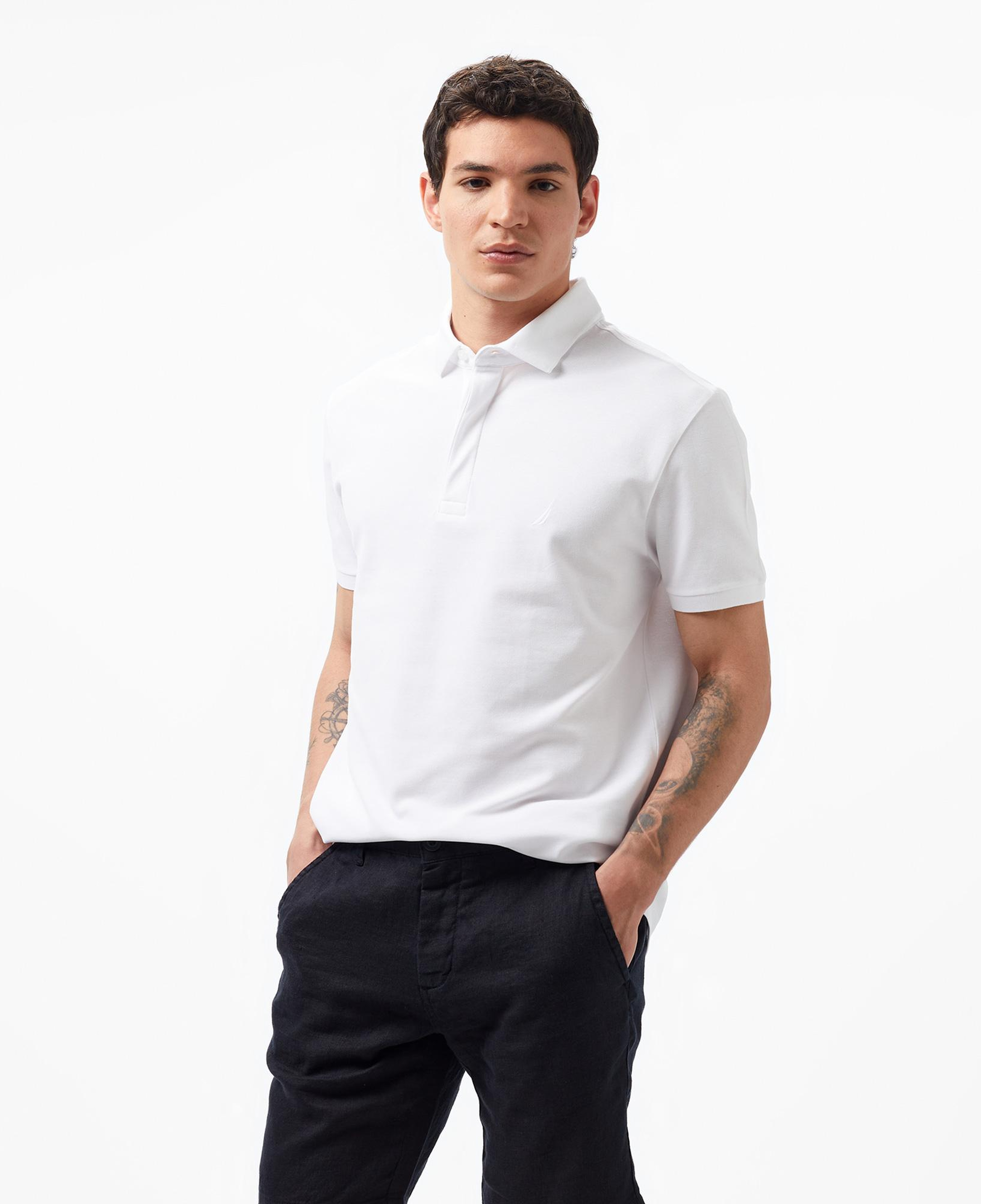Nautica Erkek Beyaz Slim Fit Kısa Kollu Polo Yaka T-Shirt