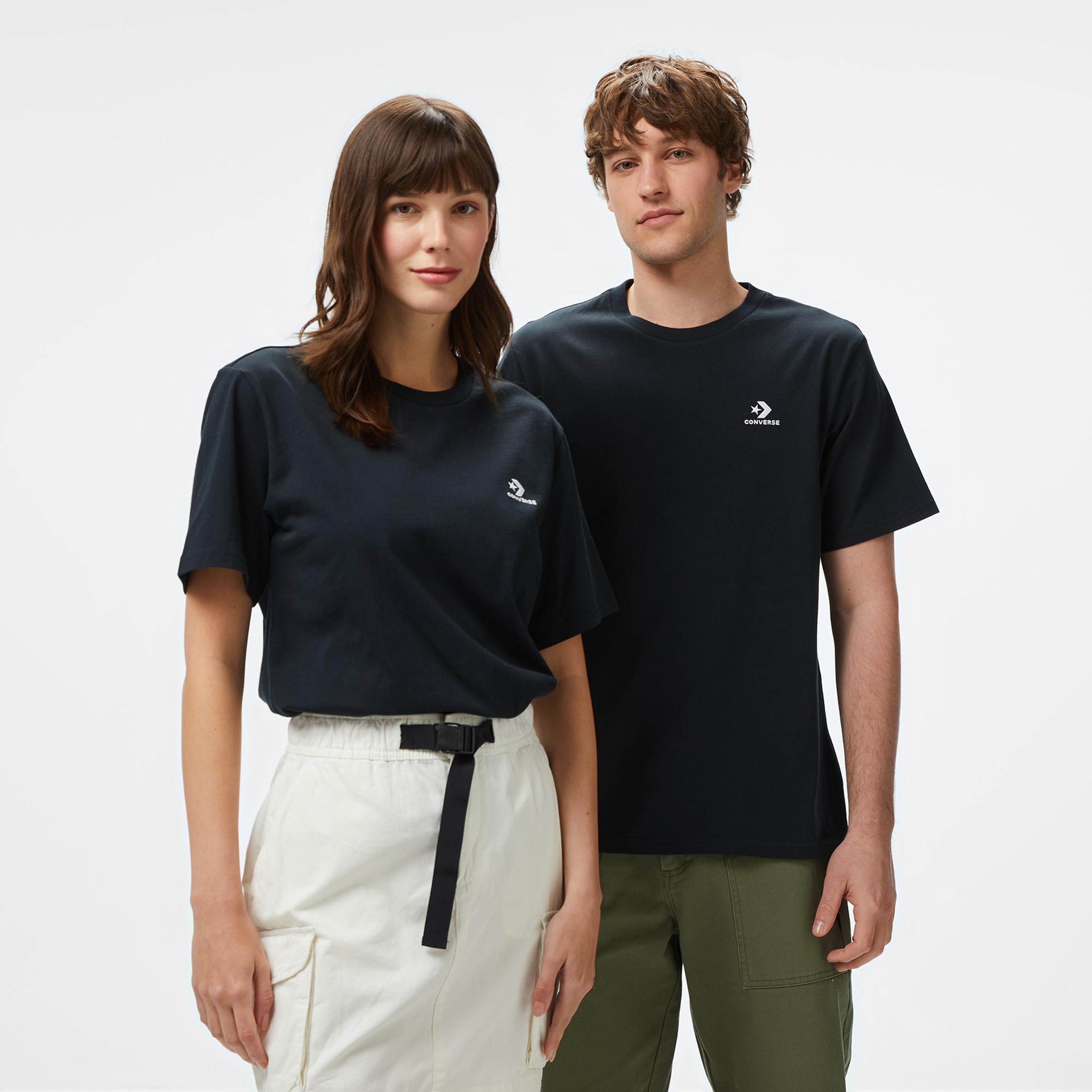 Converse Go-To Embroidered Star Chevron Unisex Siyah T-Shirt