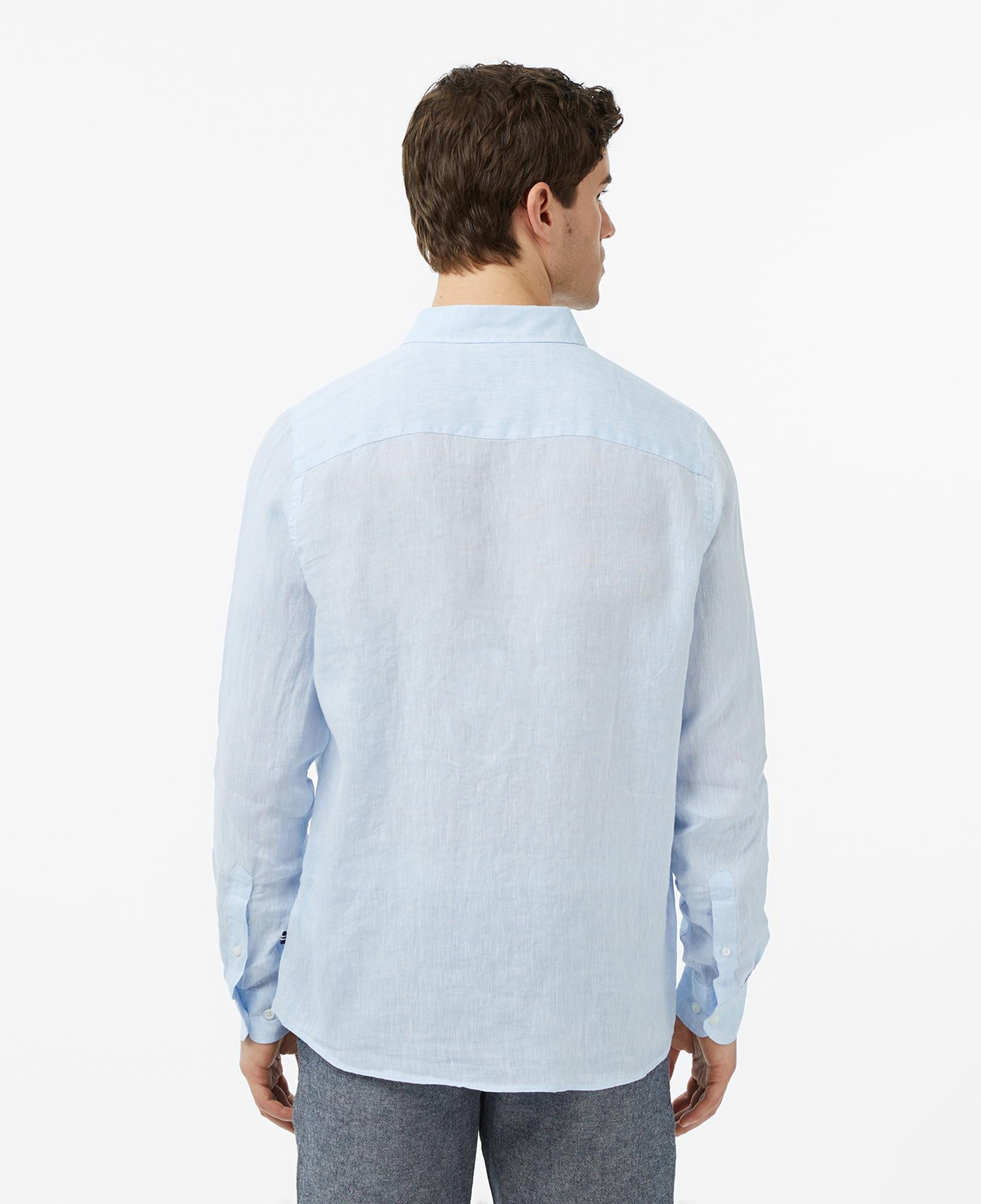 Nautica Erkek Mavi Regular Fit Keten Gömlek